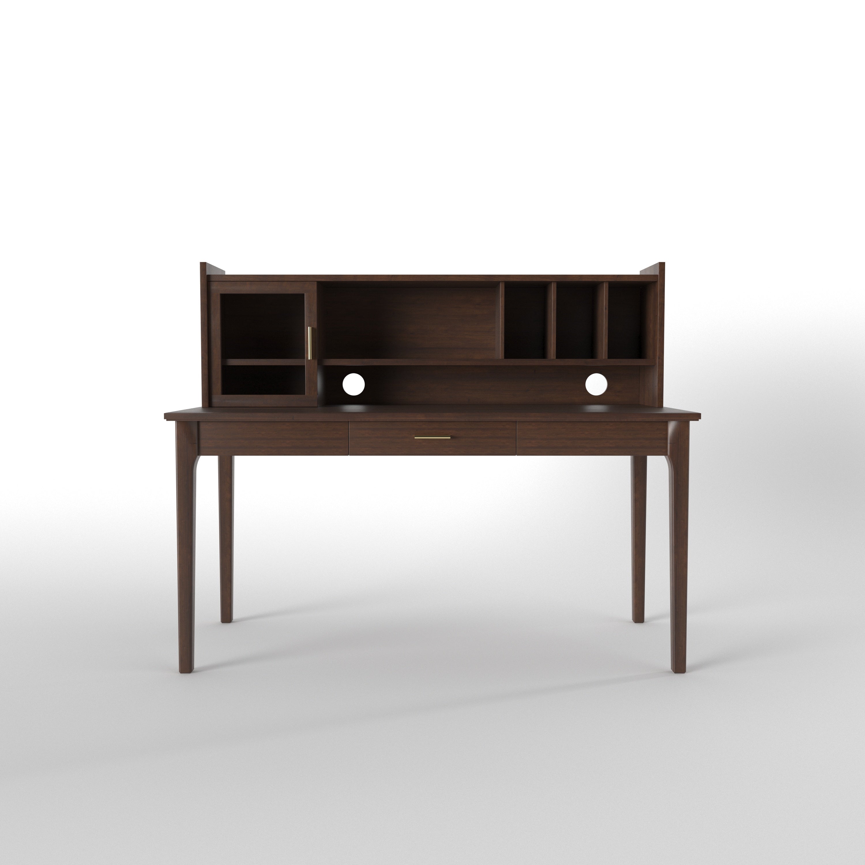 Modern Study Desk with Hutch Storage & Display Cabinet Study Table