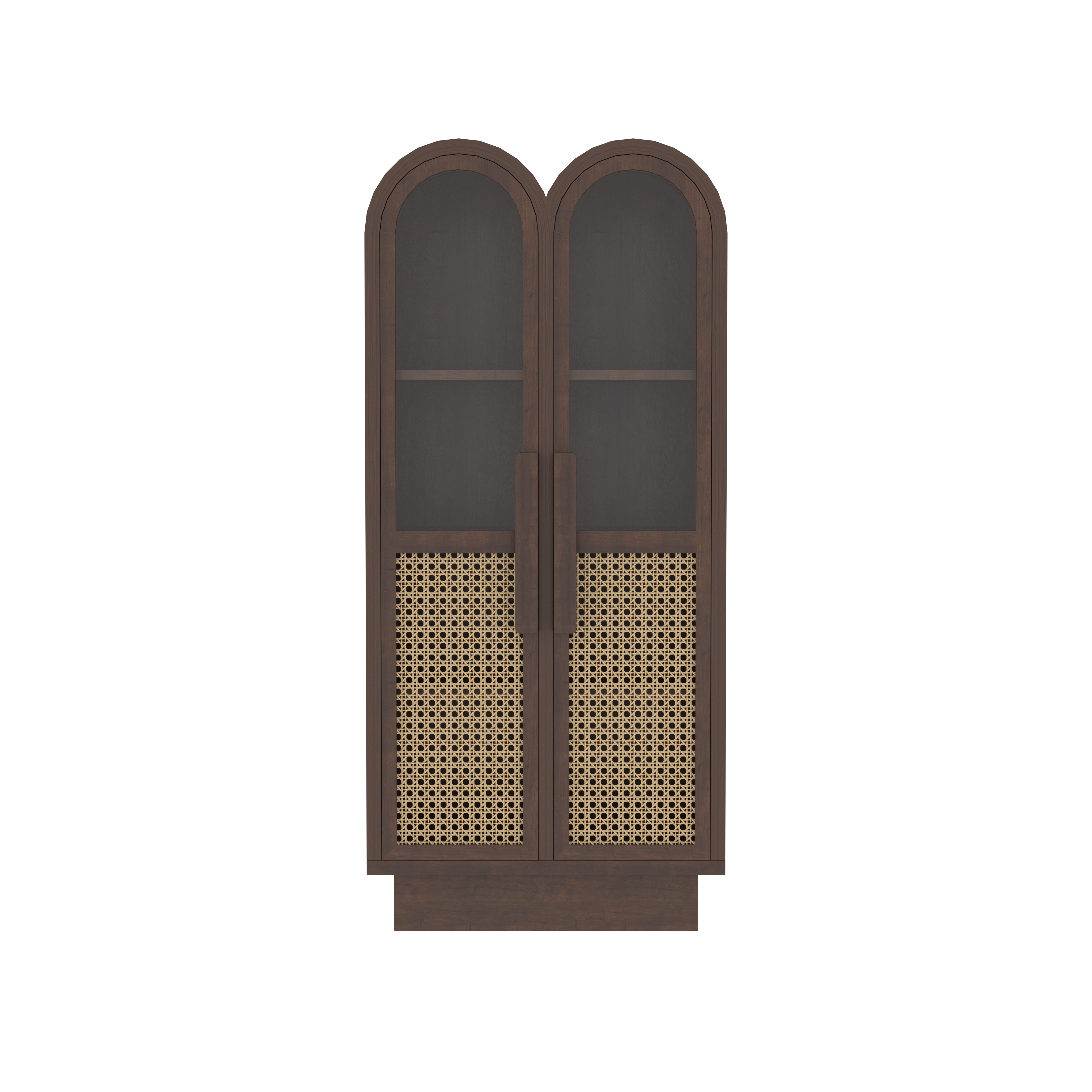 Virello Duomo European Luxury Wardrobe with Twin Arch Display, Artisan Cane Panels, and Contemporary Storage Cabinet Wardrobe