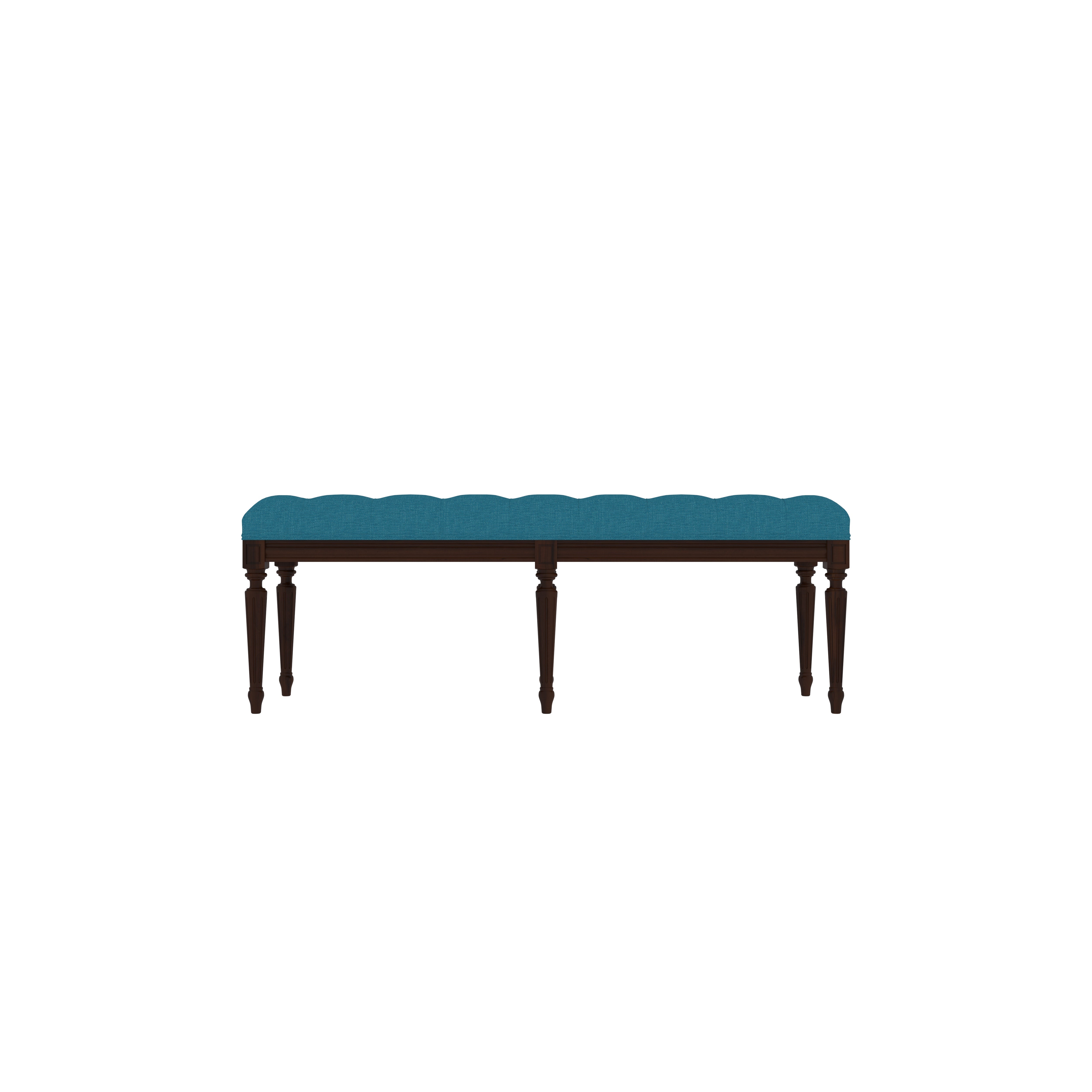 Elegant Teal Upholstered Wooden Bench Bench