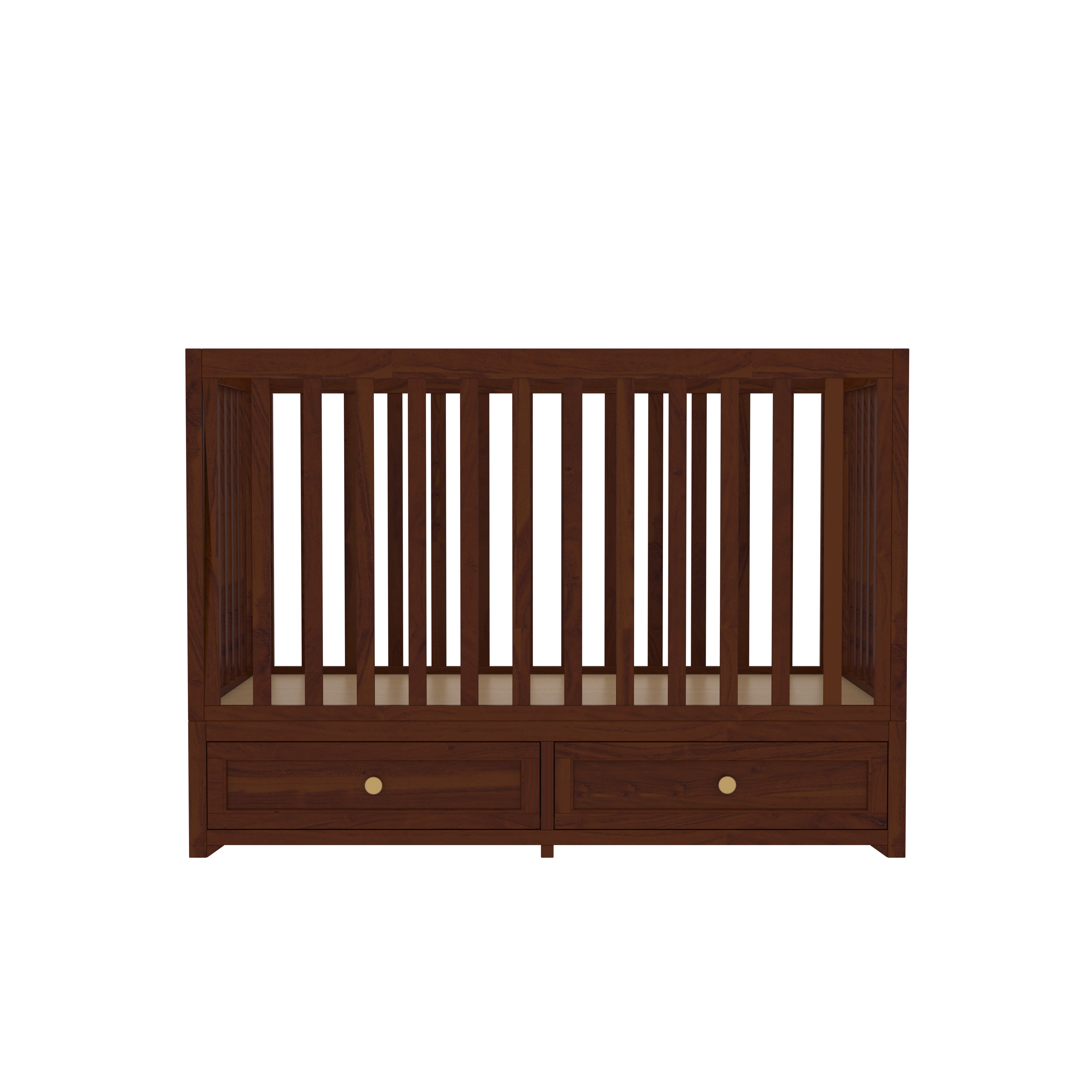 Dark Brown Finished Classic Handmade Wooden Storage Cradle Cradle