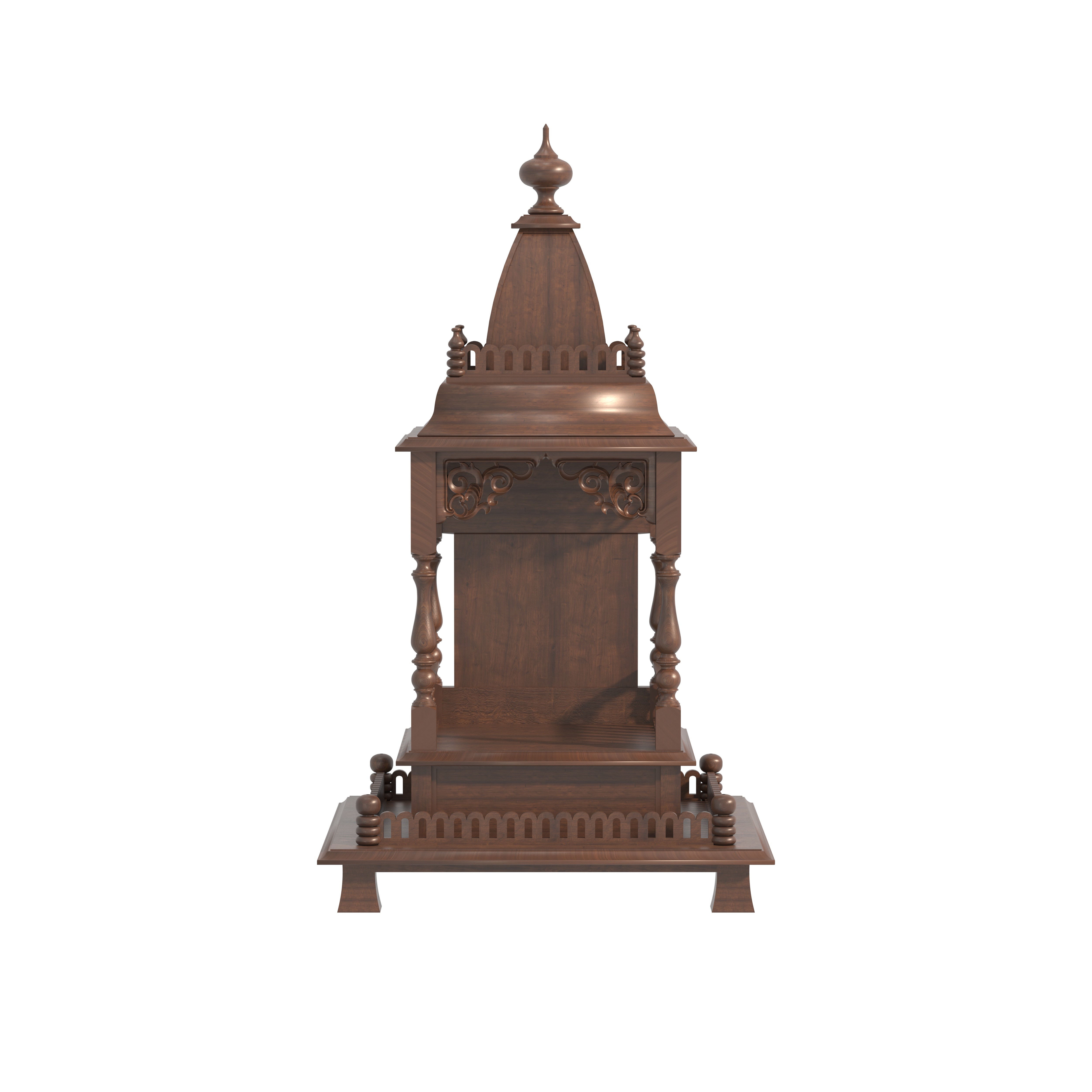 Traditional Tabletop Temple Mandir with Ornamental Spire Design Temple