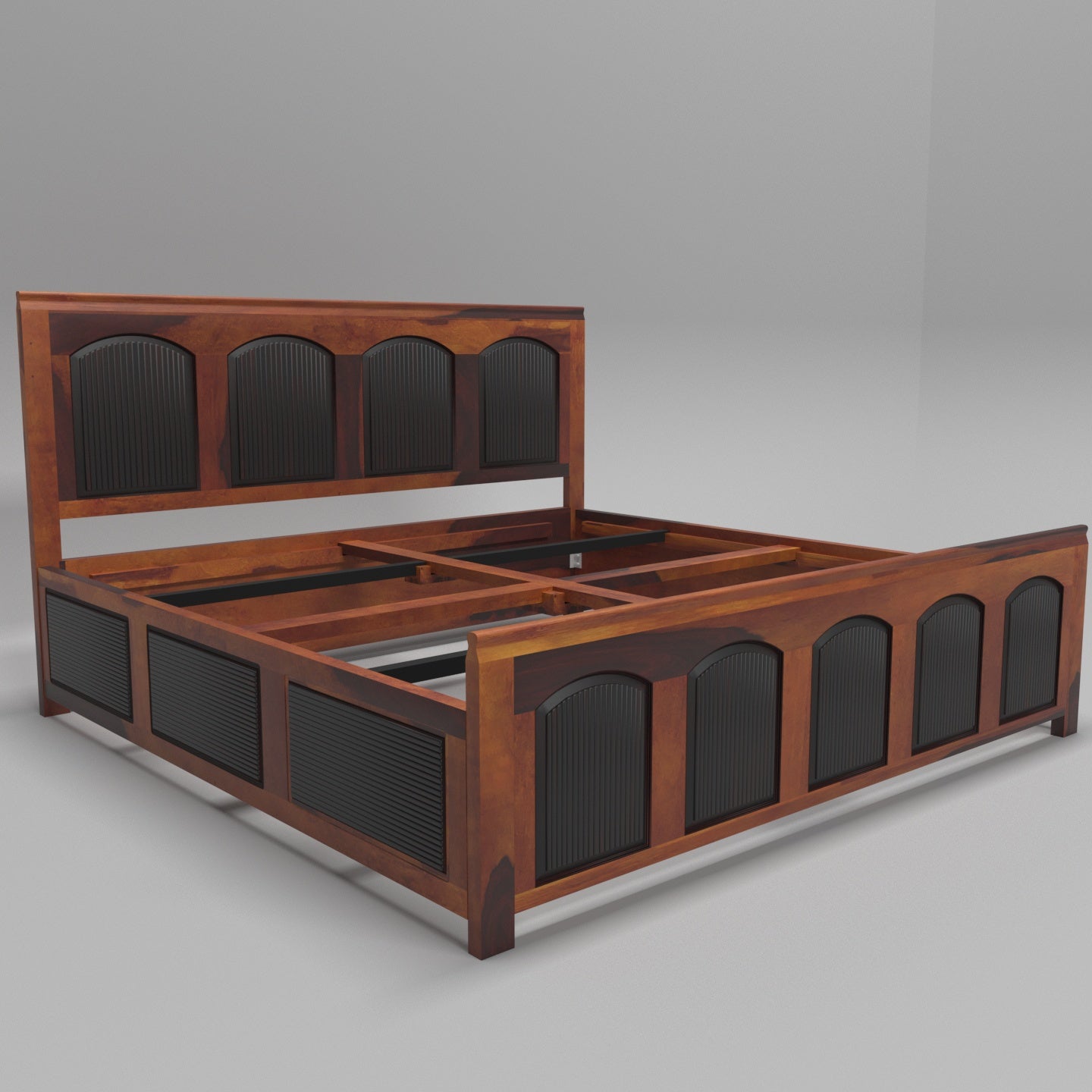 Majestic Arch Solid Wood King Size Bed Bed