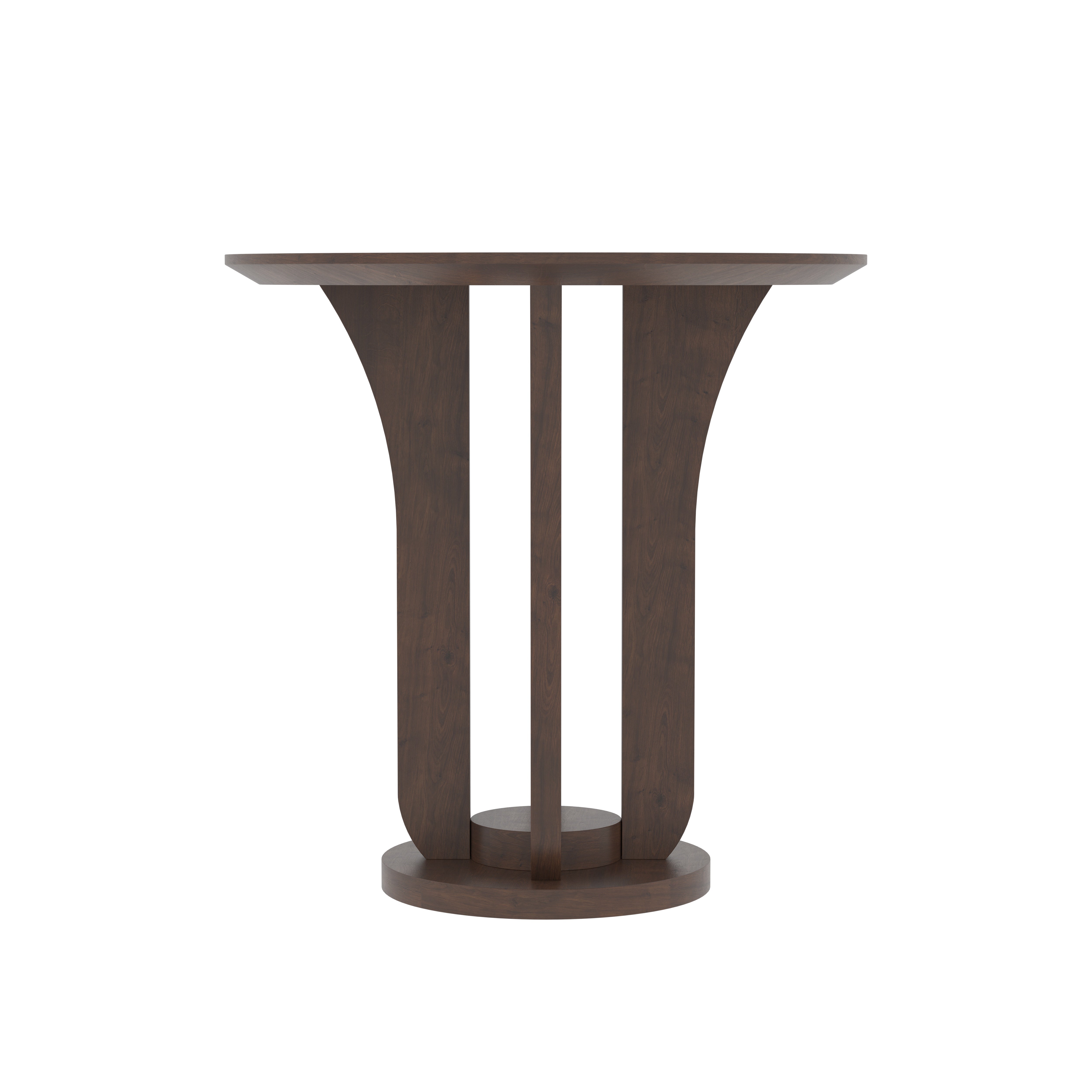 Round Side Table with Curved Pillar Base End Table