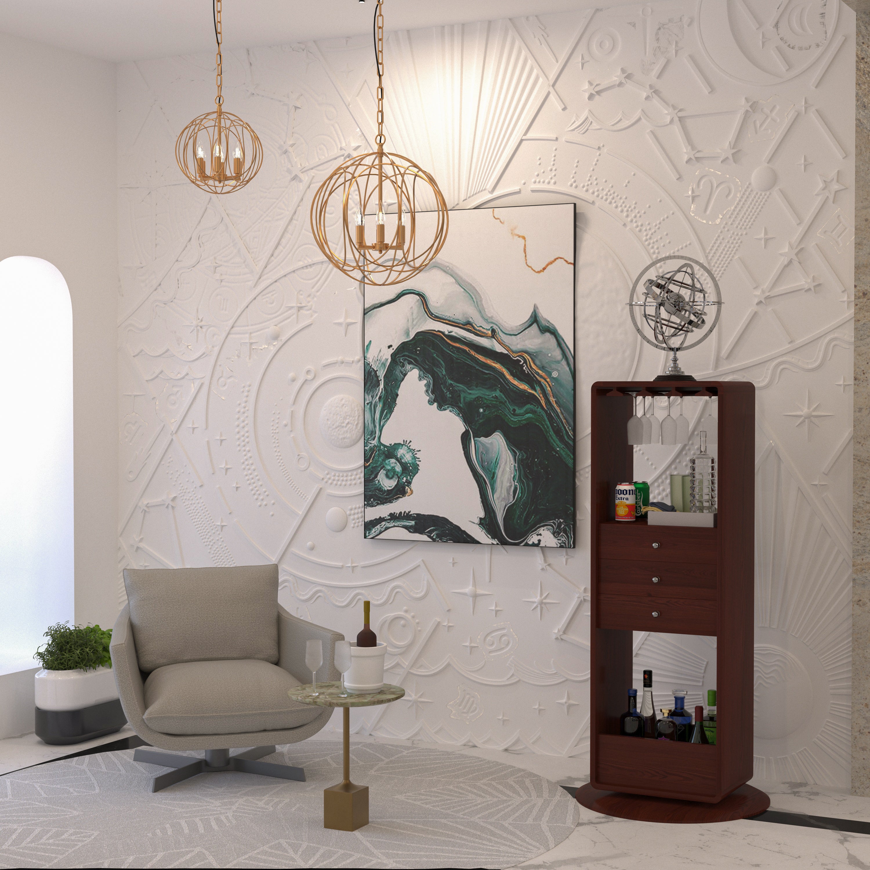 West Richard Handmade Wooden Multistorage Bar Cabinet Bar Cabinet