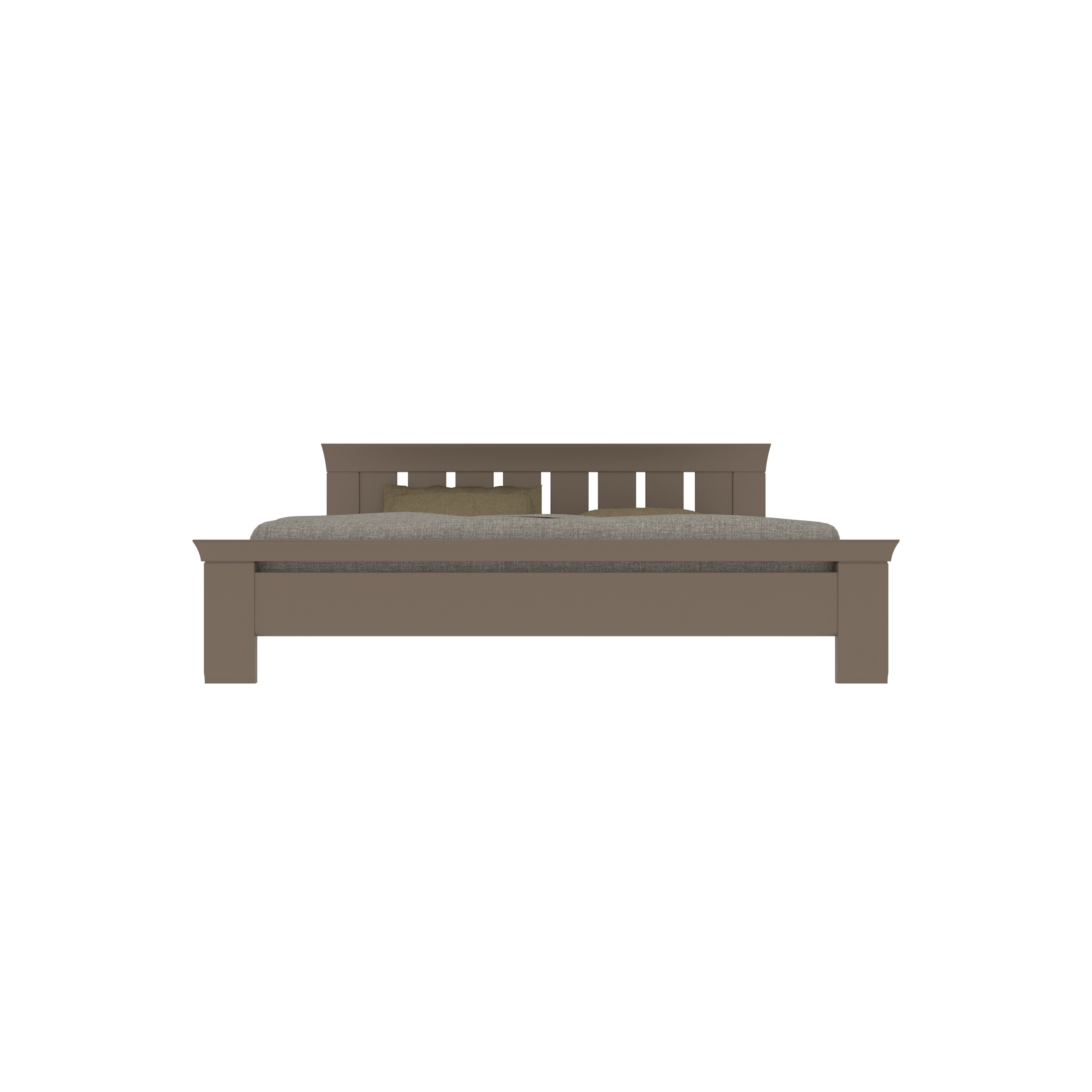 Classic Wooden Bed with Slatted Headboard – Timeless and Sturdy Design Bed
