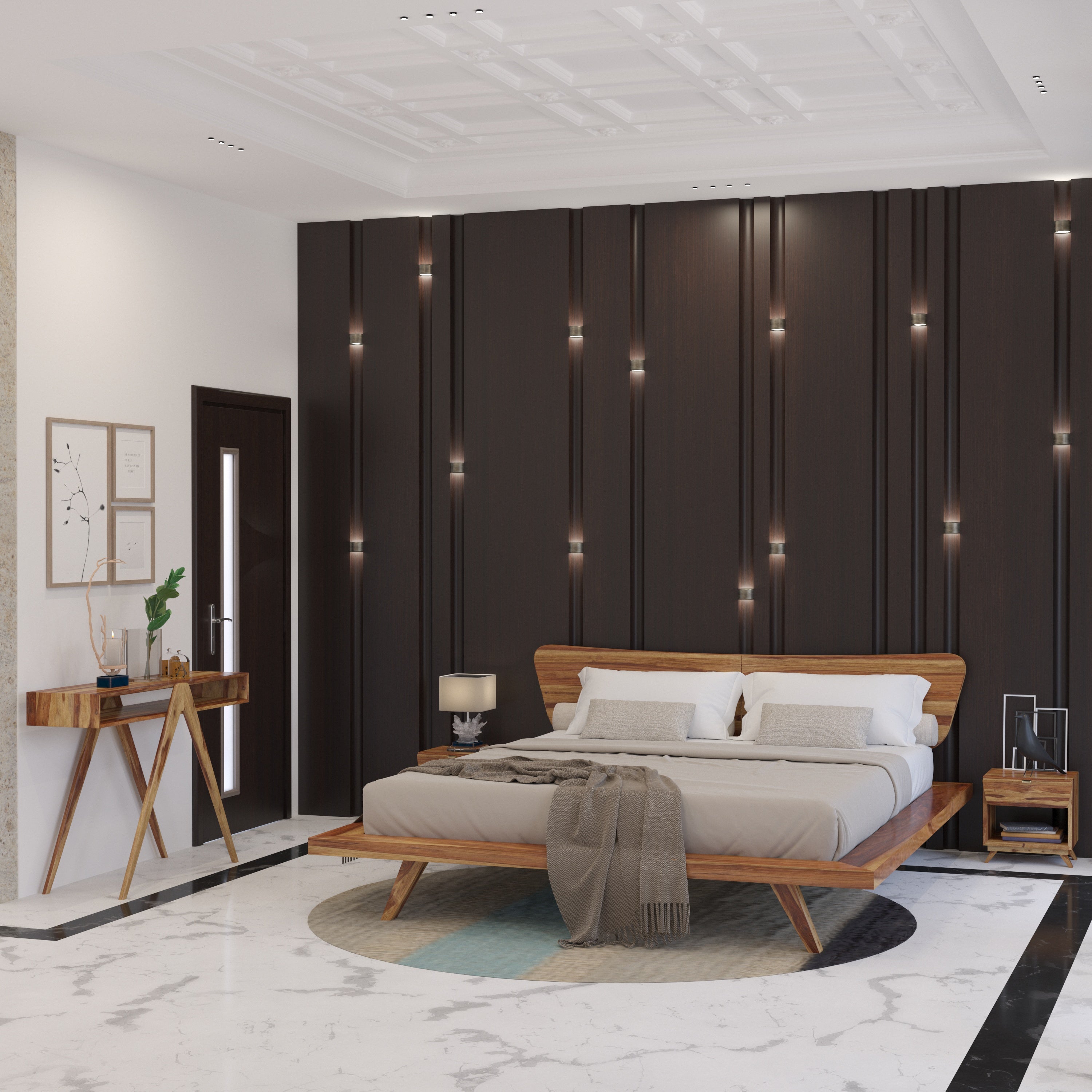 Traver Irish Sheesham Finished Wooden Handmade Bed Bed