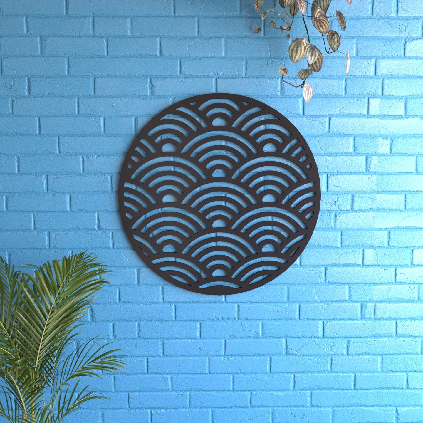 Aesthetic Antique Sea Round Wooden Wall Decor Yantra Engineered Wood Wall Decor