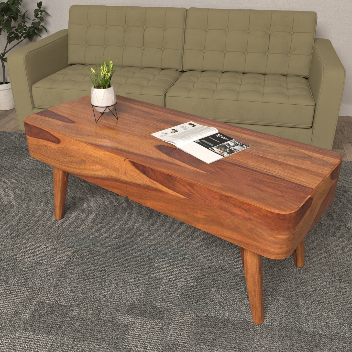 Classic Sheesham Handmade Wooden Living Coffee Table Coffee Table