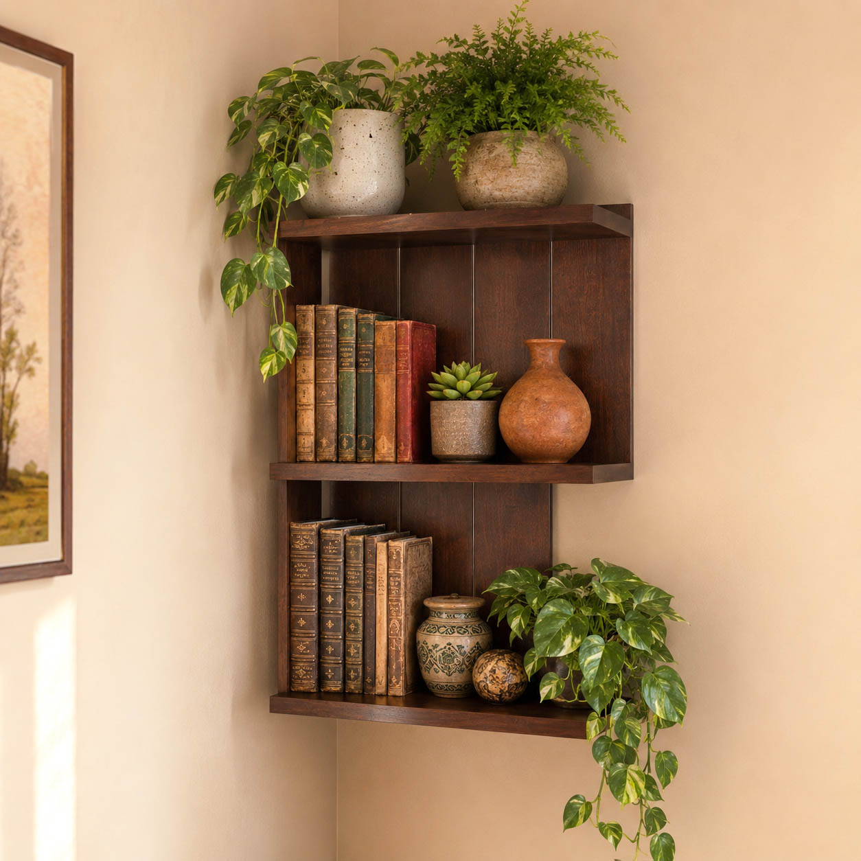 Rustic Box Wall Shelf Rack Wall Rack