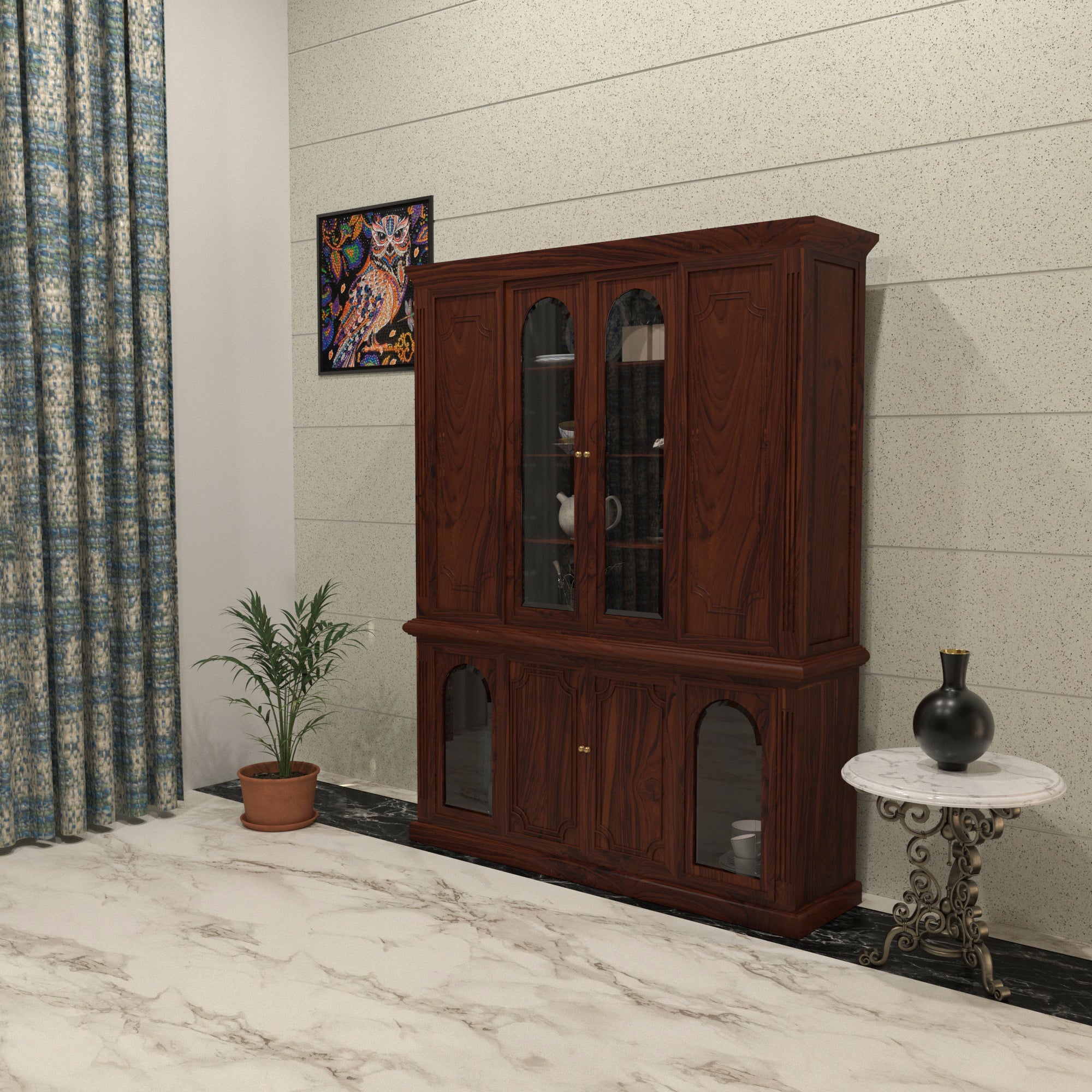 Richard Dark Finished Handmade Decent Storage Wooden Wardrobe Wardrobe