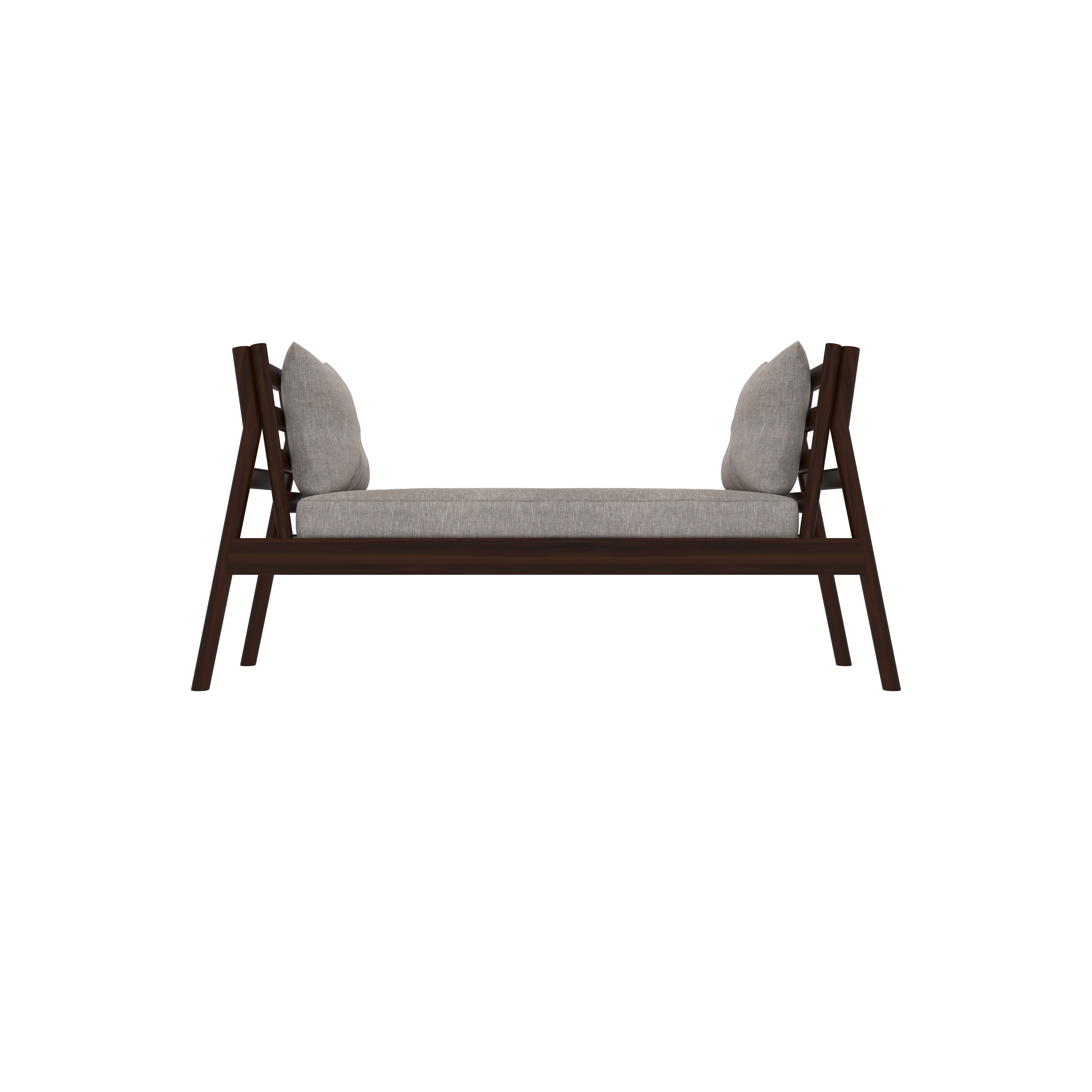 Modern Wooden Bench with Cushioned Seating and Backrest Bench