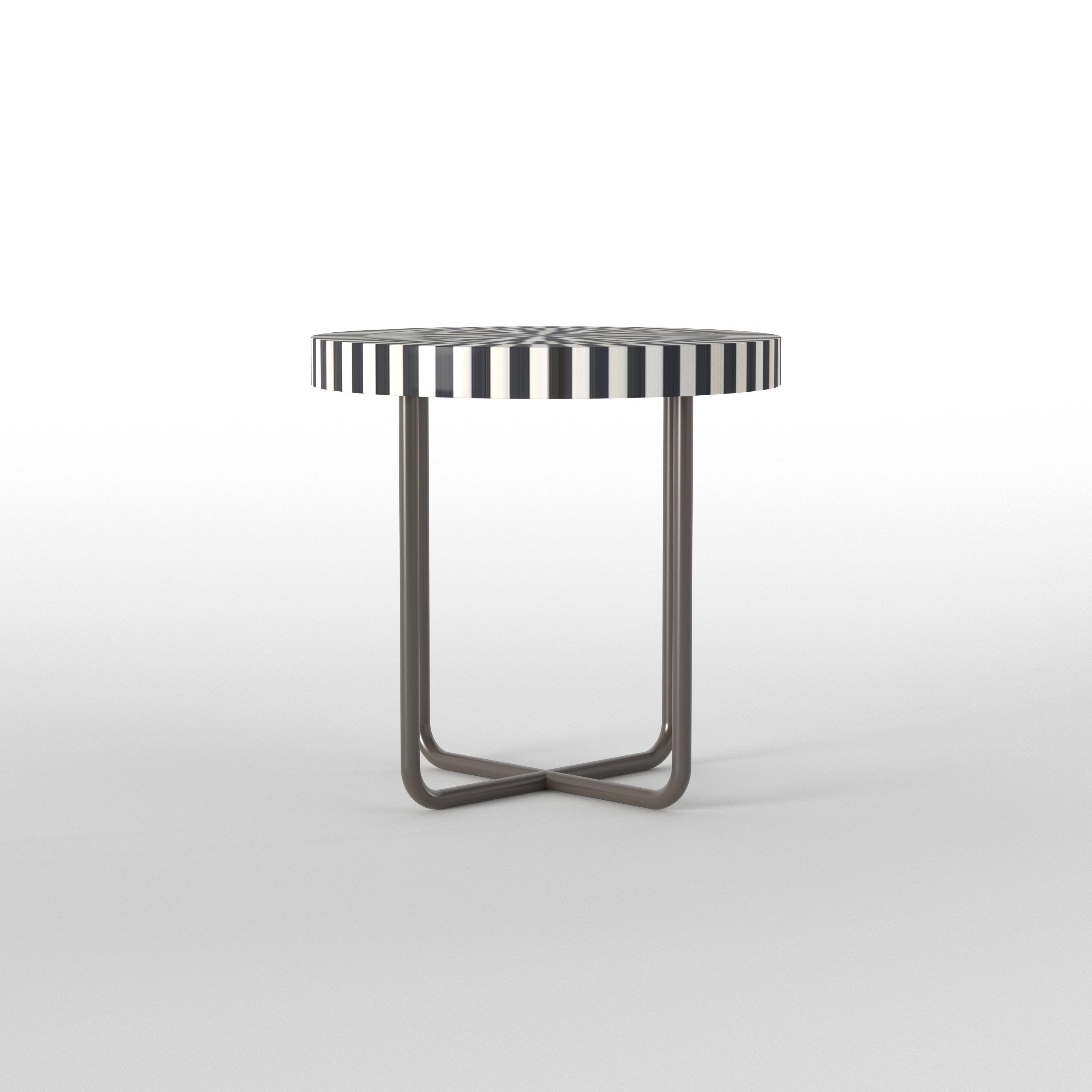 Optical Illusion Side Table - Hand-Painted 3D Design End Table