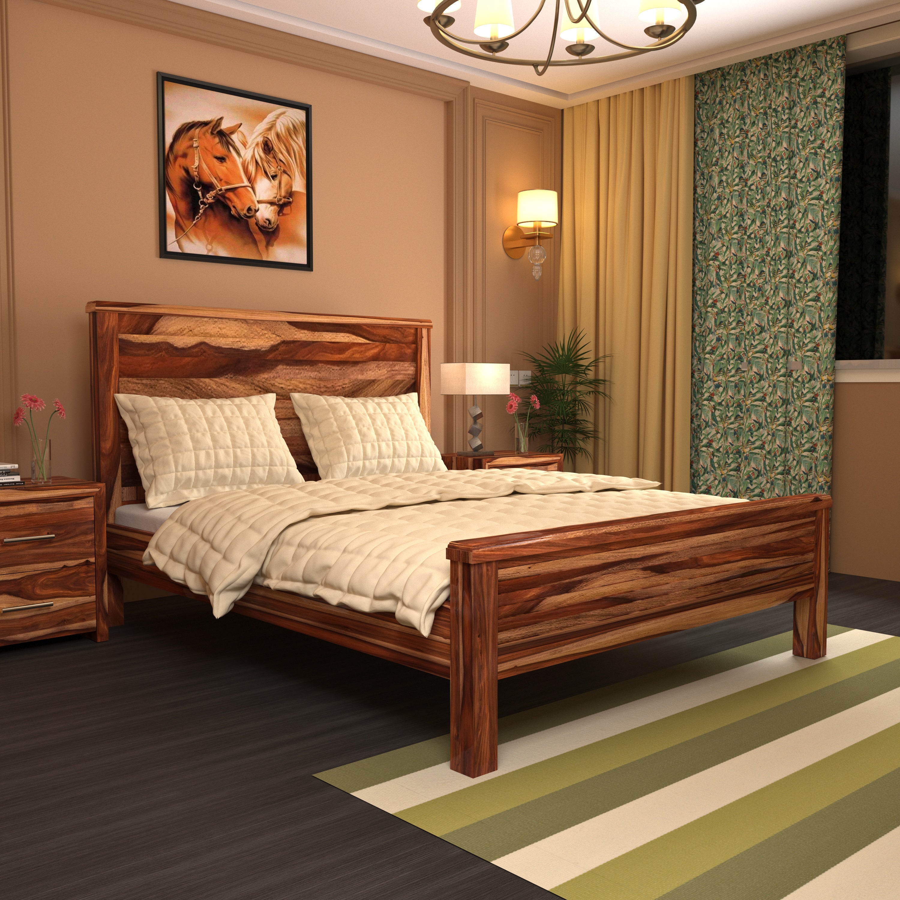 Cottage Look Bed (Sheesham wood) Bed