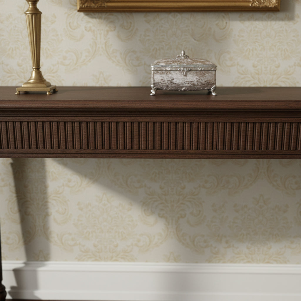 Classic Dark Wood Console Table - Fluted Design with Traditional Elegance Console Table