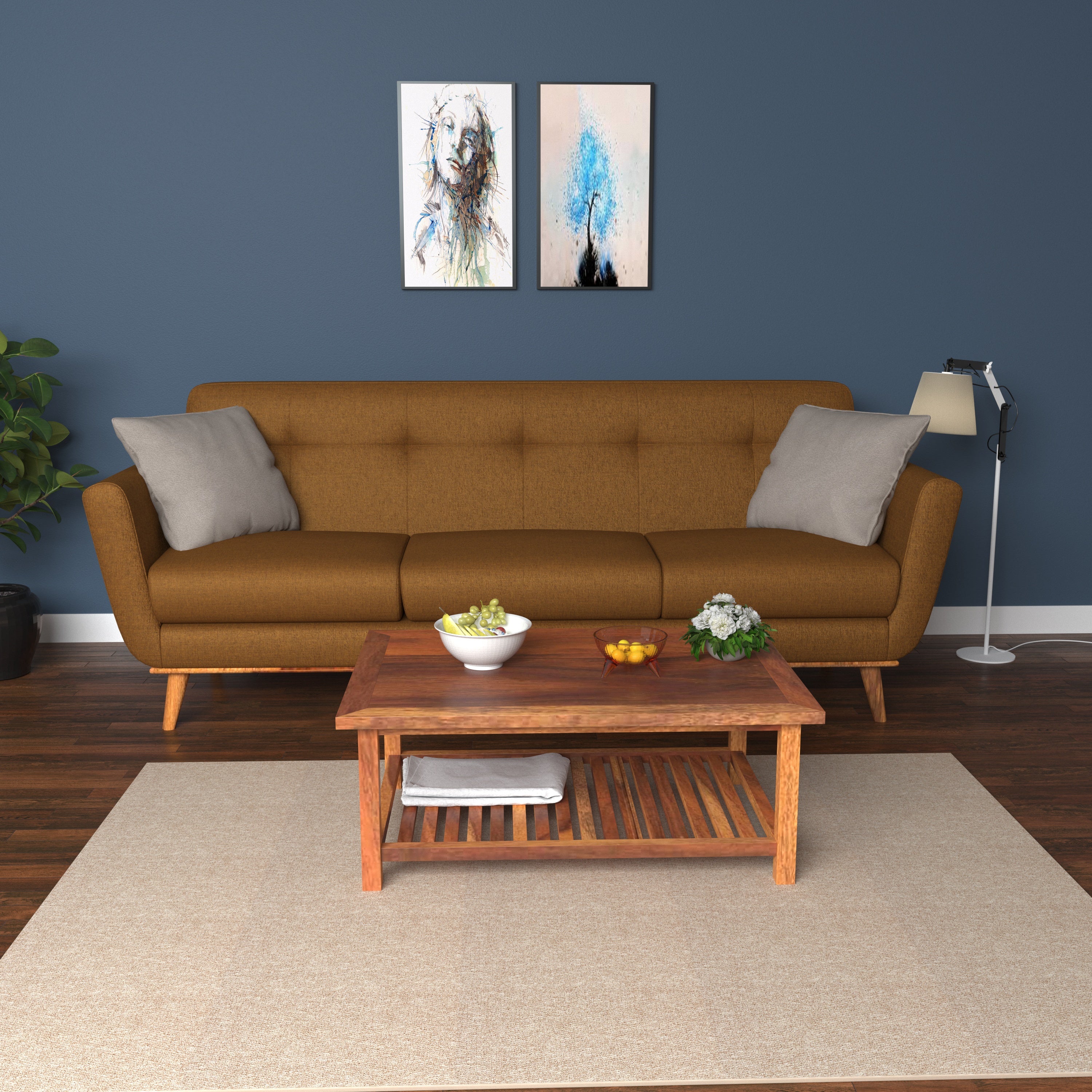 Modern Tawney Pastel Coloured Comfort 3 Seater Sofa for Home Sofa