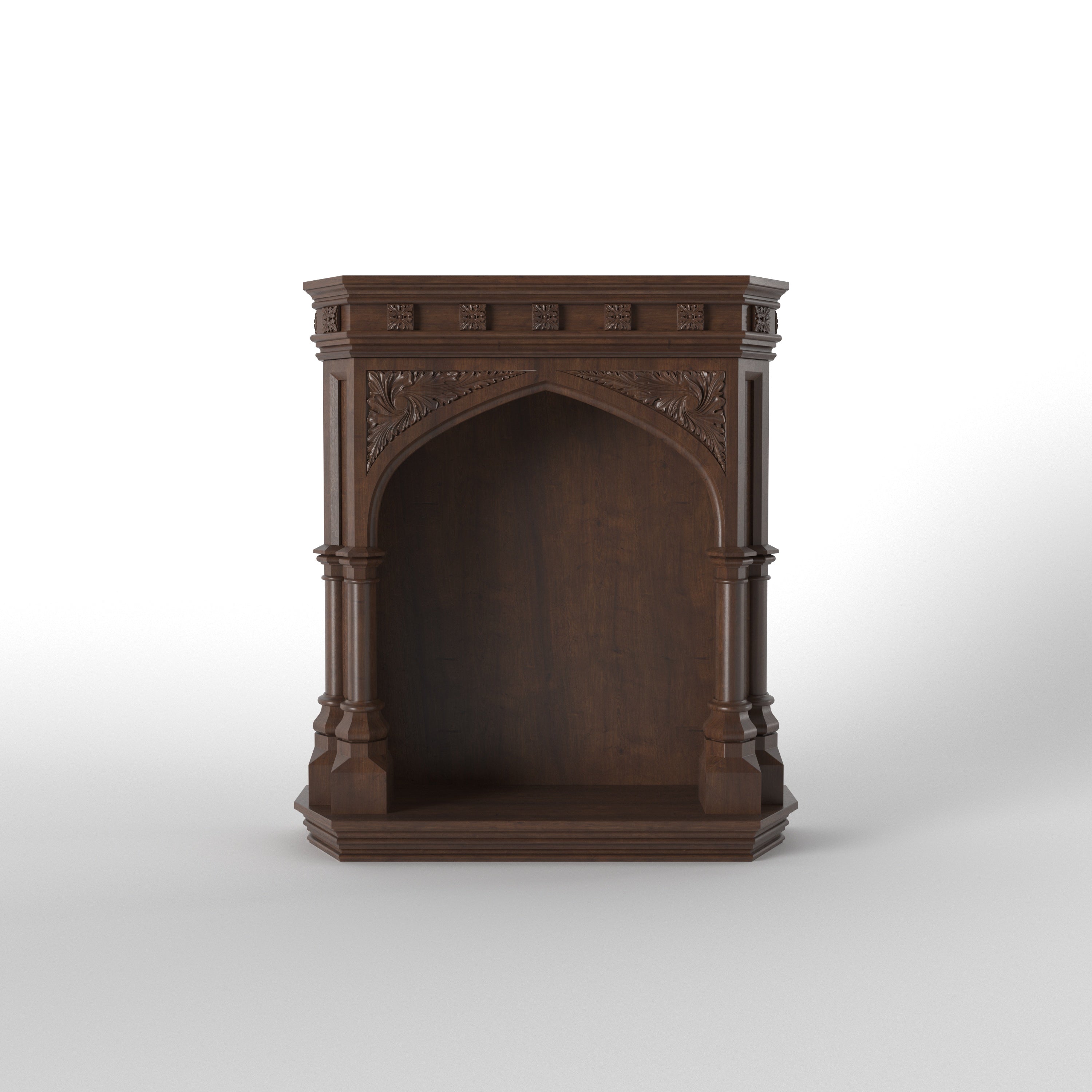 Traditional Temple Mandir Unit with Ornamental Arch Design Temple