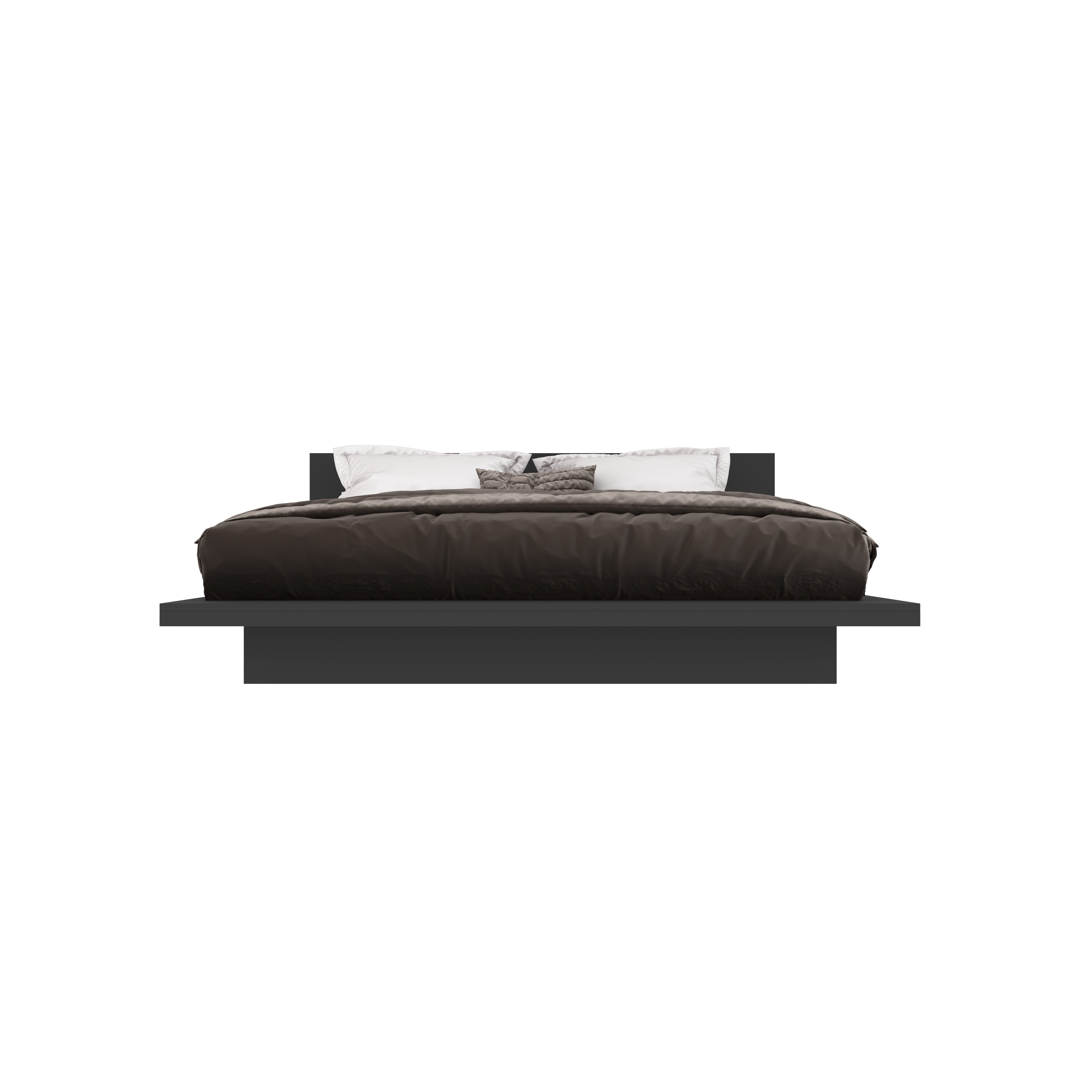 Sleek Modern Platform Bed with Cushioned Headboard – King Size Comfort Bed