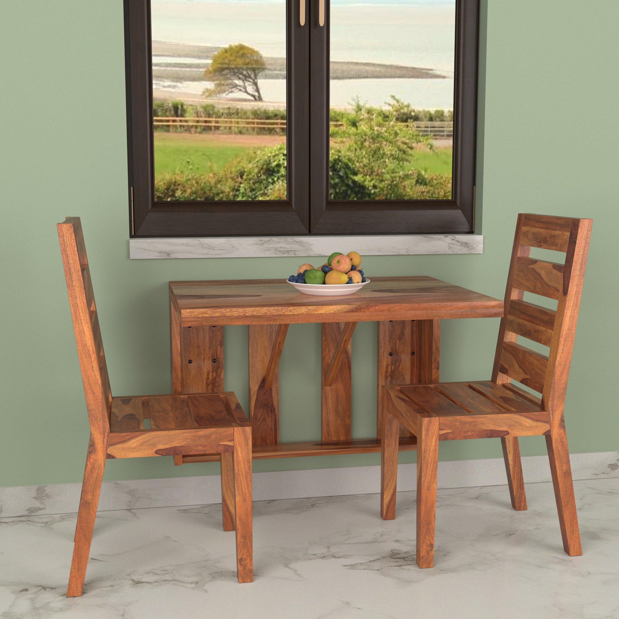 Southern Classic Folding Single Dining Table and Chairs Set of 2 Dining Set