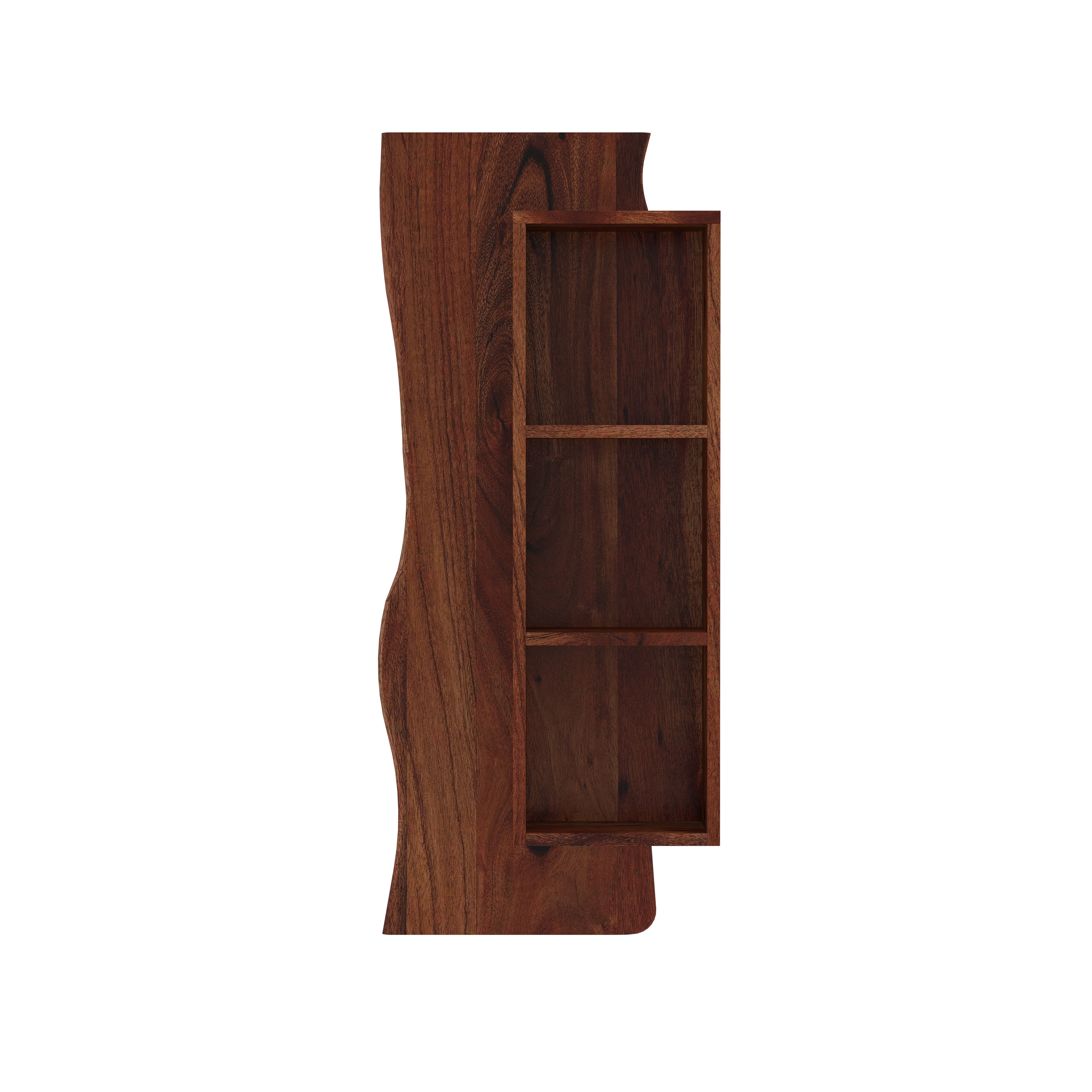 Vertical Wall Shelf with Live Edge Design Wall Rack