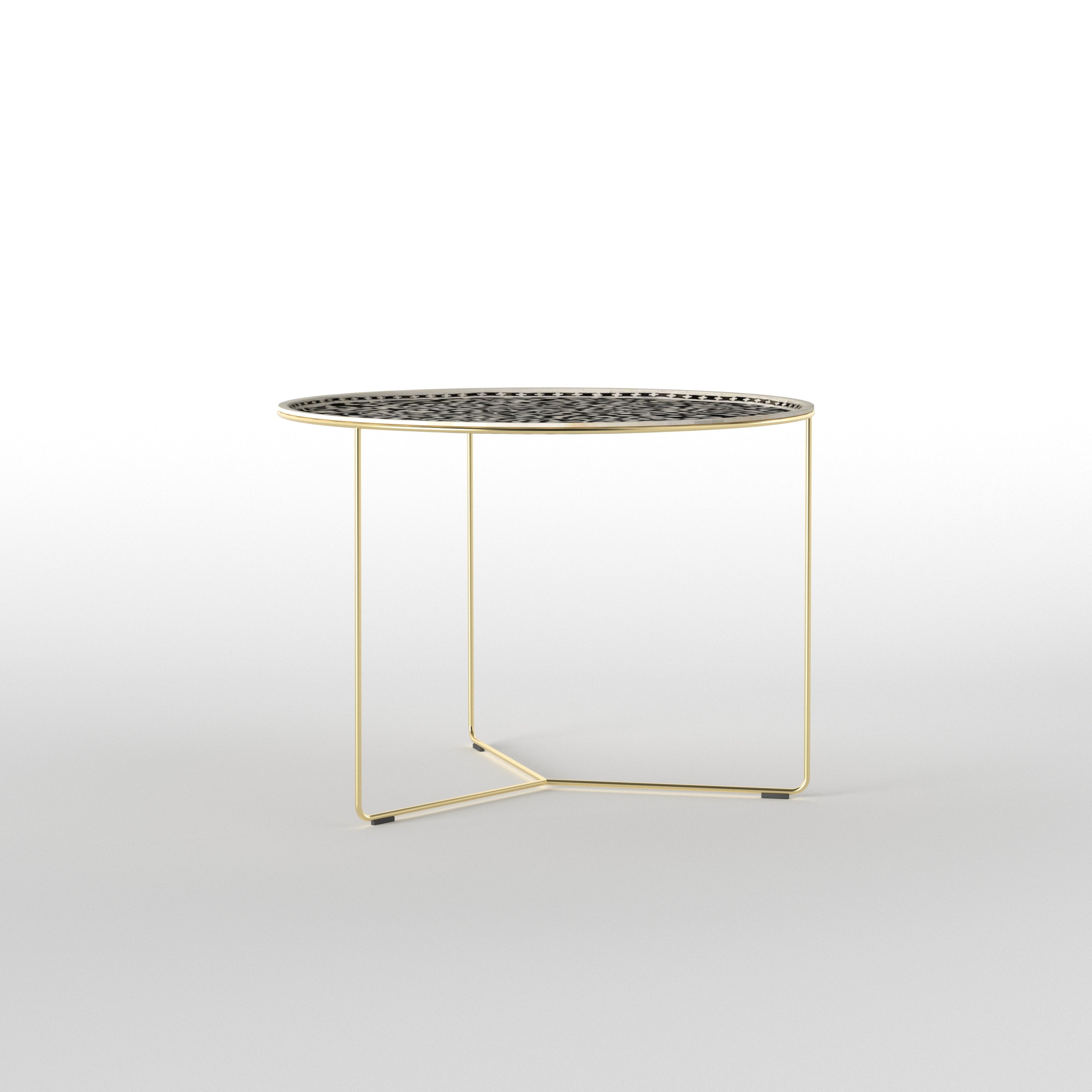 Organic Pattern Side Table - Hand-Painted Floral Design Coffee Table