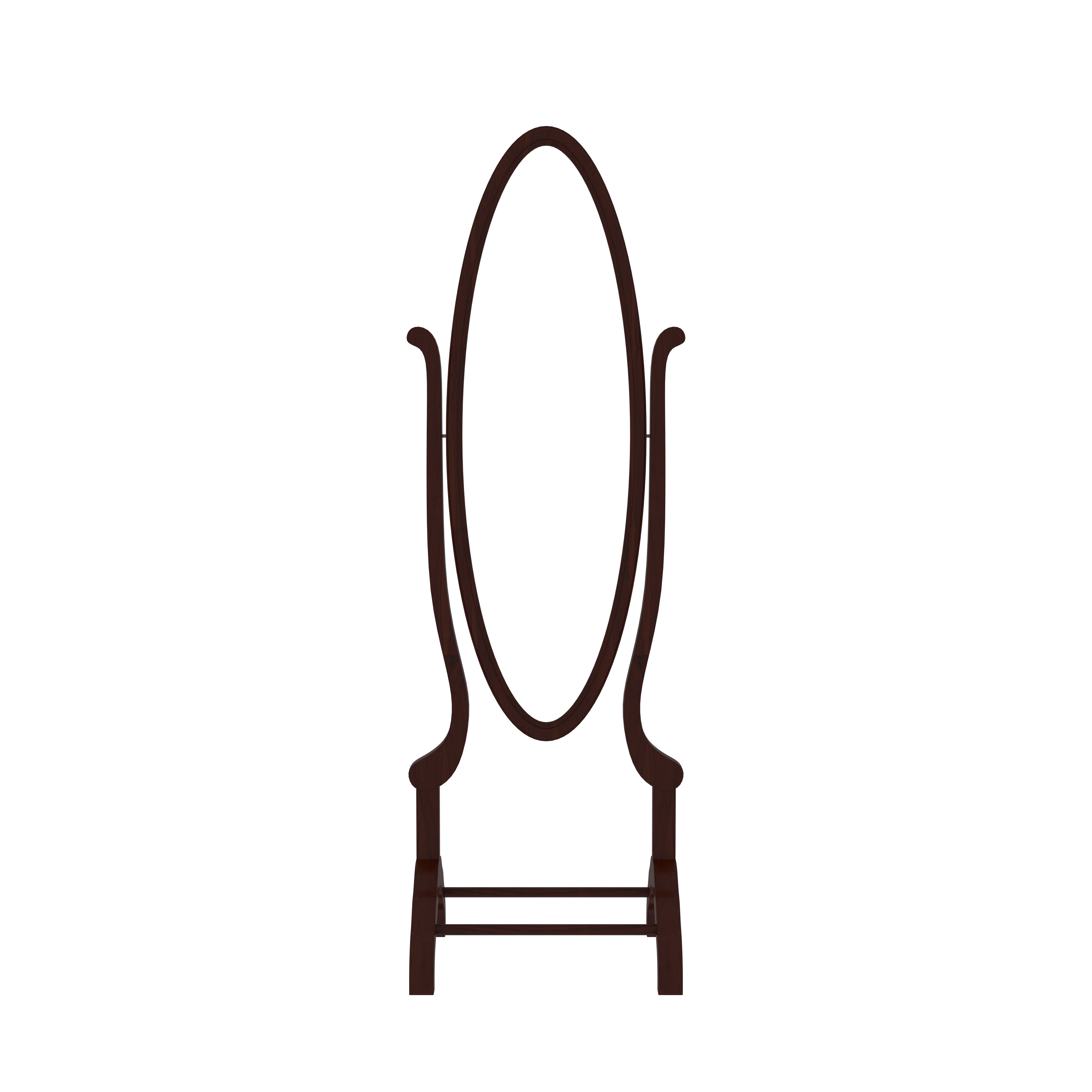 Southern Traditional Oval Shaped Wooden Handmade Long Mirror Mirror