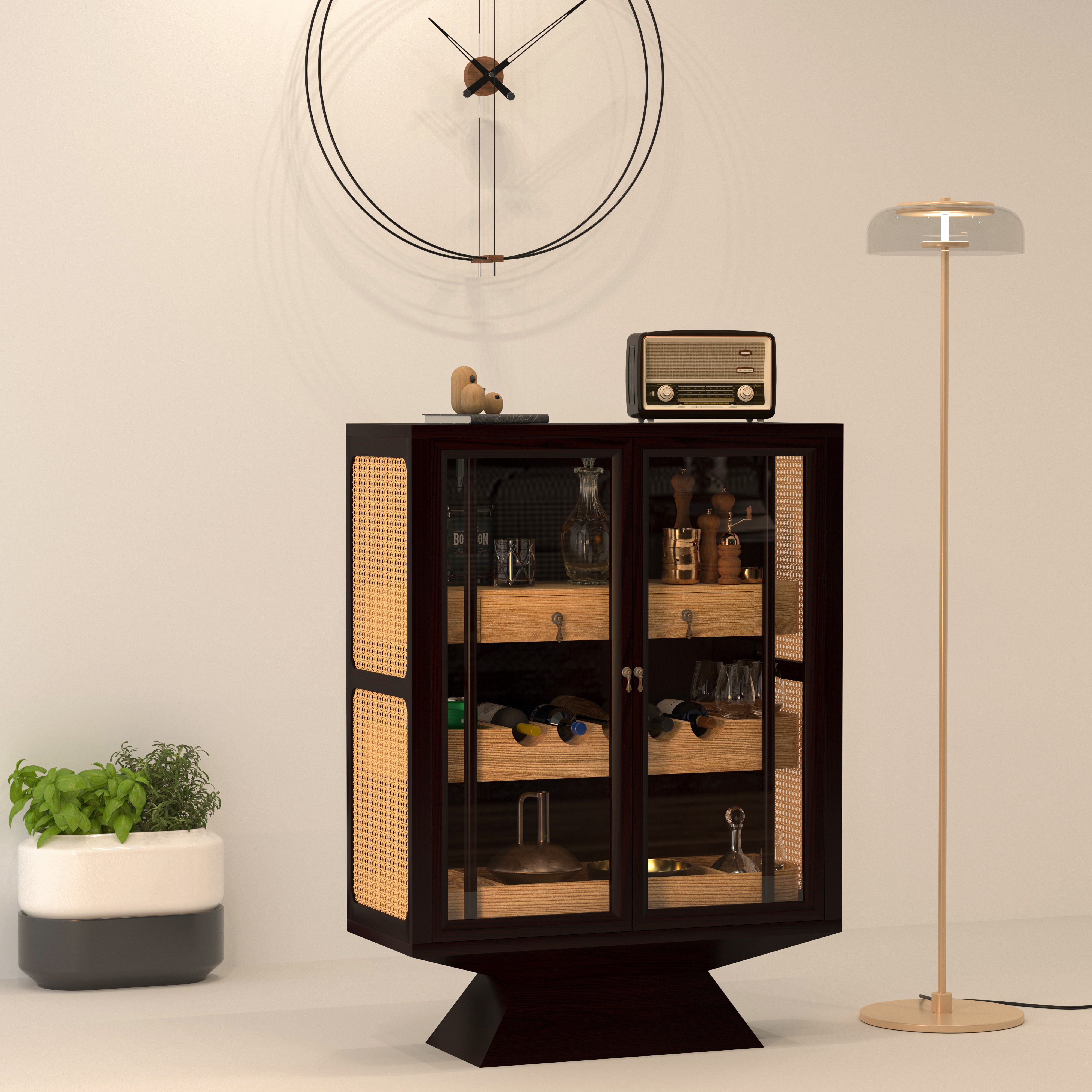 Classic Montage Multistorage Wooden Handmade Bar Cabinet Bar Cabinet