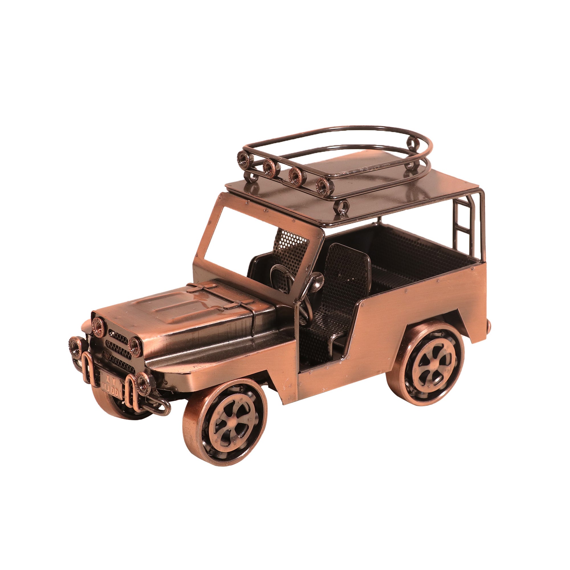 Antique Metallic Miniature Car - carrier Vehicle figurine