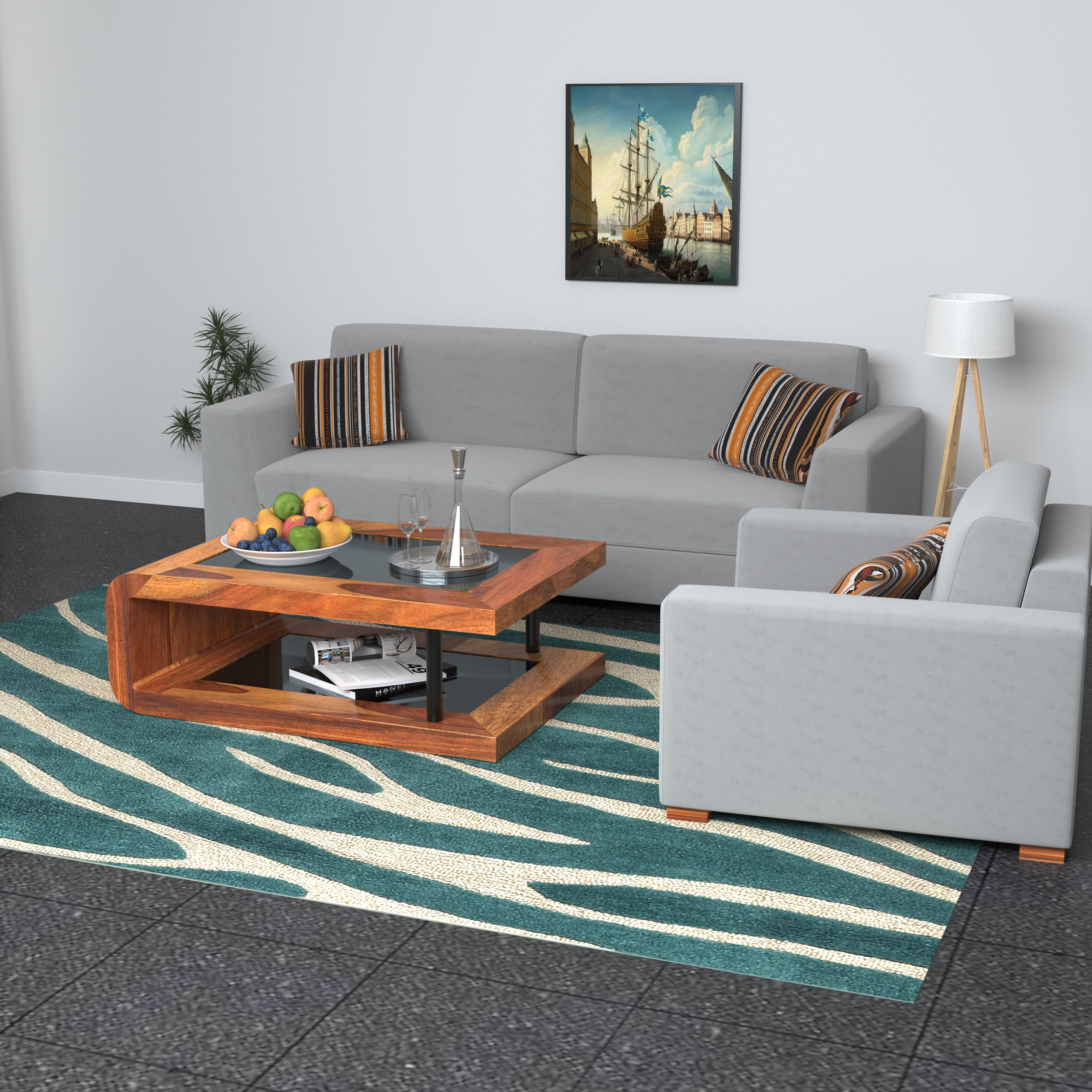 Warm Gray Pastel Coloured Comfort 2+1 Seater Sofa for Home Sofa