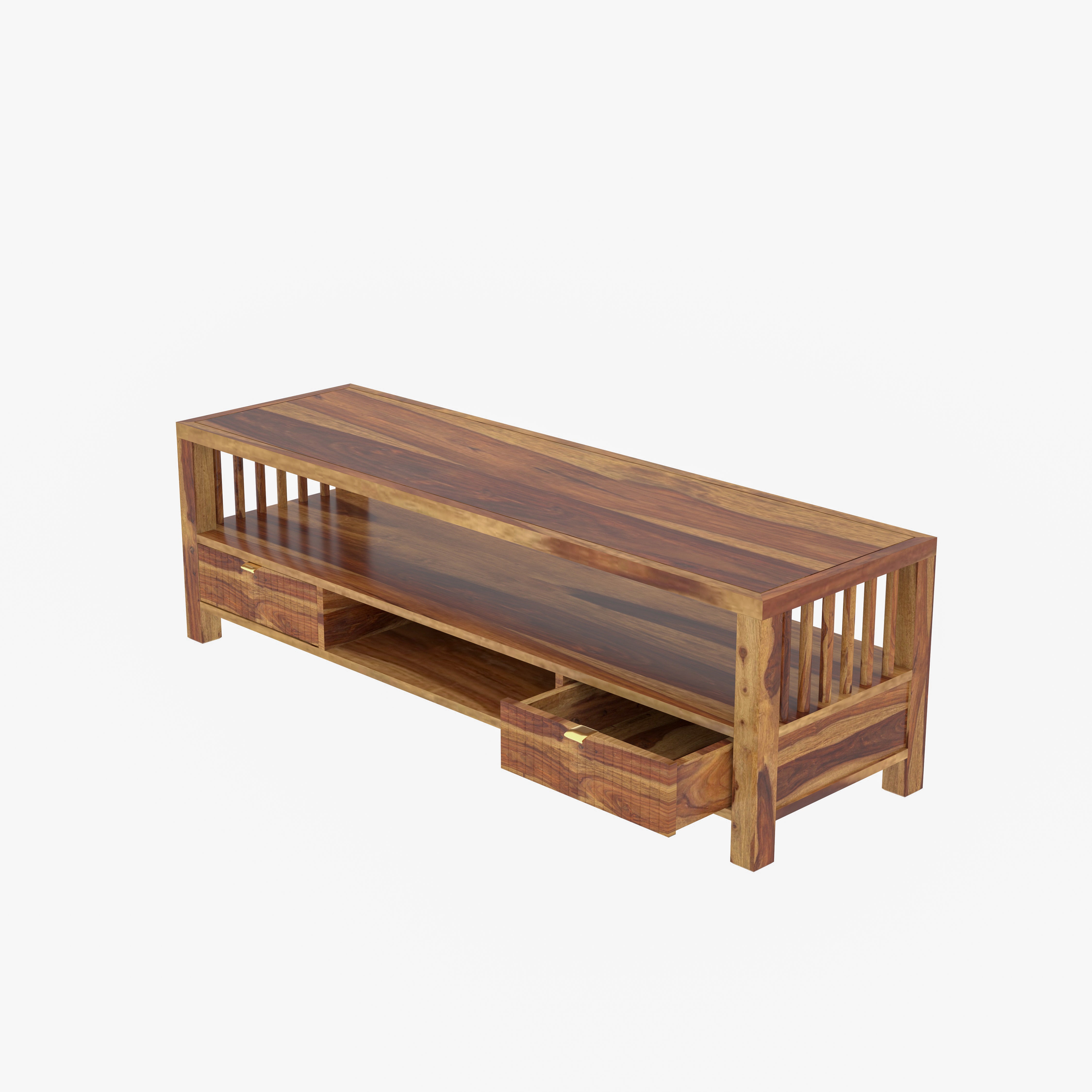 Antique Aesthetic Light Finished Wooden Handmade TV Stand Tv stand