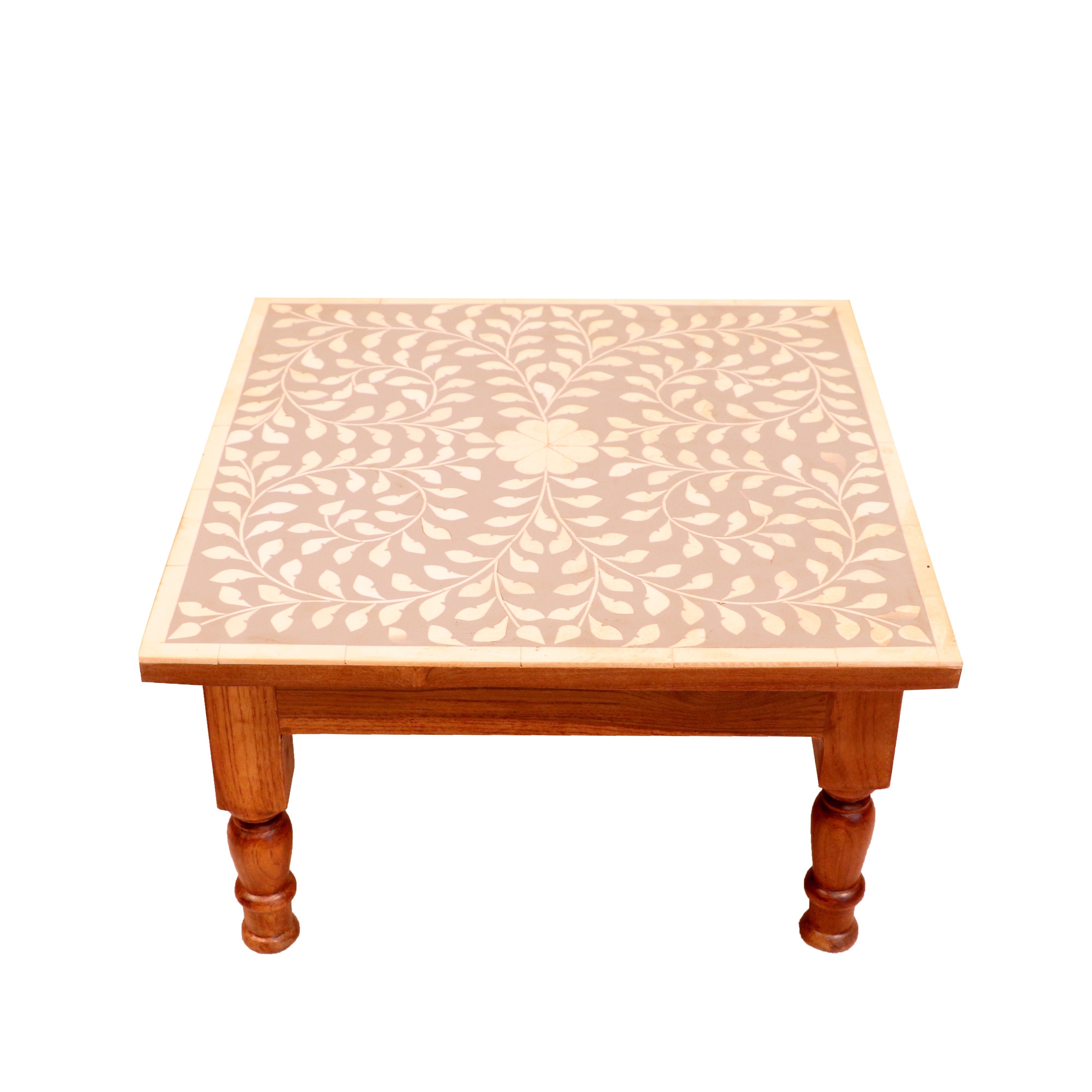 Traditional Montage Old Inlay Handmade Classic Wooden Bajot for Home Bajot