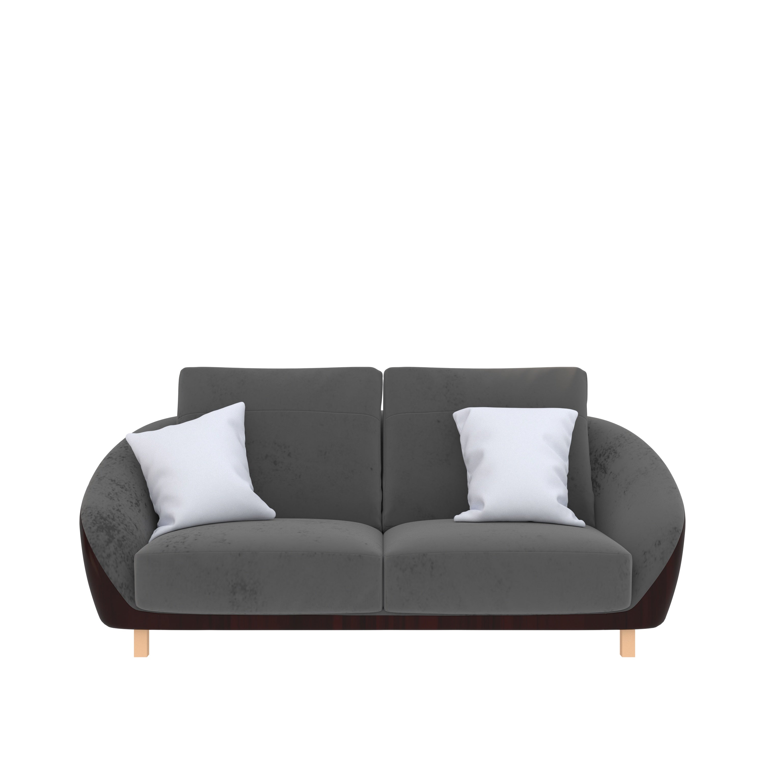 Strong Iron Gray Smooth Finish Wooden 2 Seater Sofa Sofa