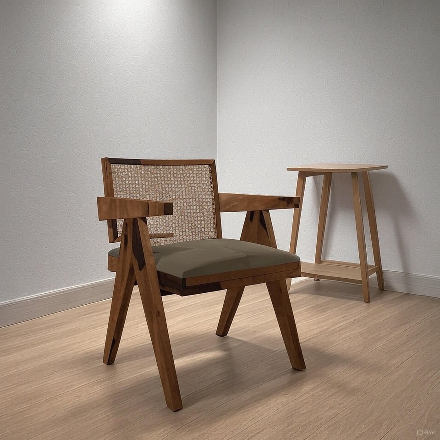 Southern Solid Wood Dark Natural Director's Arm Chair Arm Chair