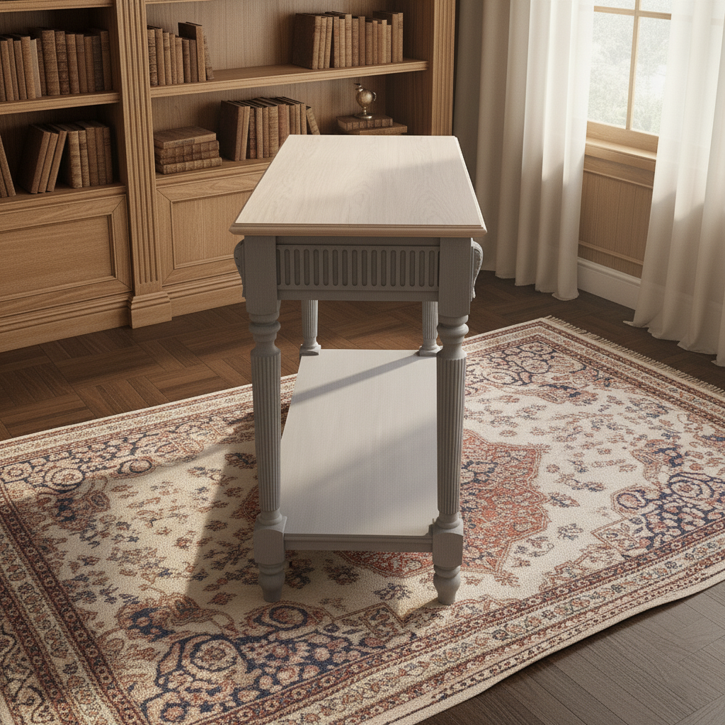 Classic Two-Tone Wooden Console Table with Lower Shelf Console Table