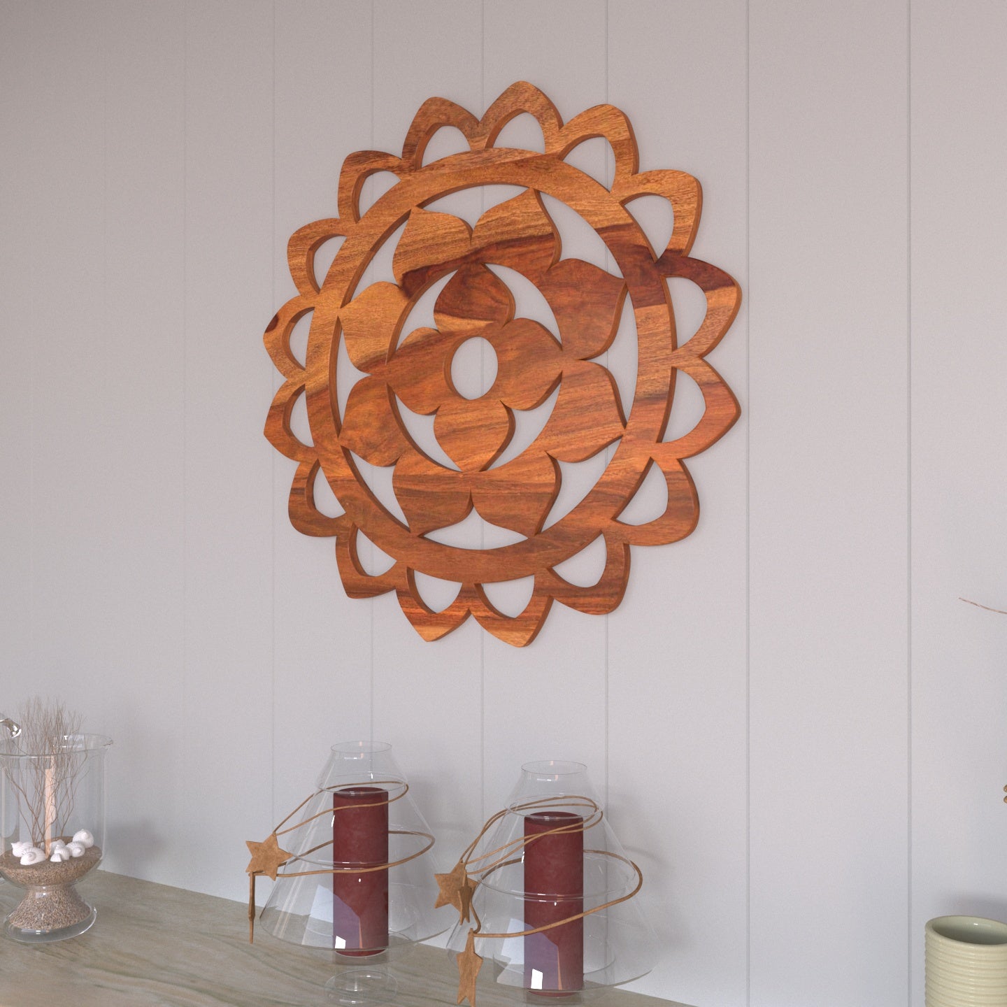 Storm Vintage Flower Wooden Wall Decor Yantra Wall Decor