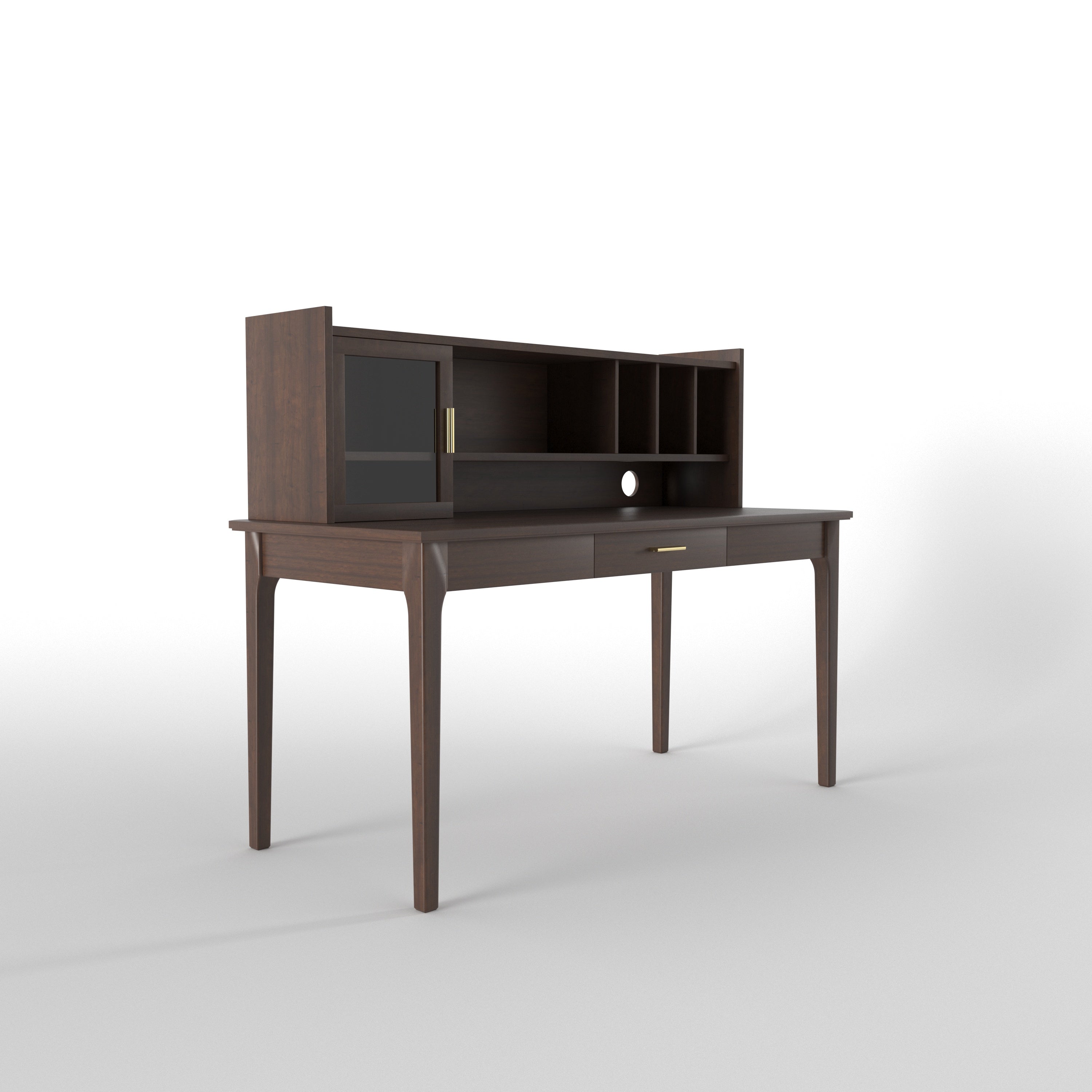 Modern Study Desk with Hutch Storage & Display Cabinet Study Table