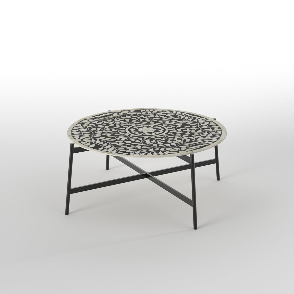 Floral Arabesque Coffee Table - Heritage Painting Art Coffee Table