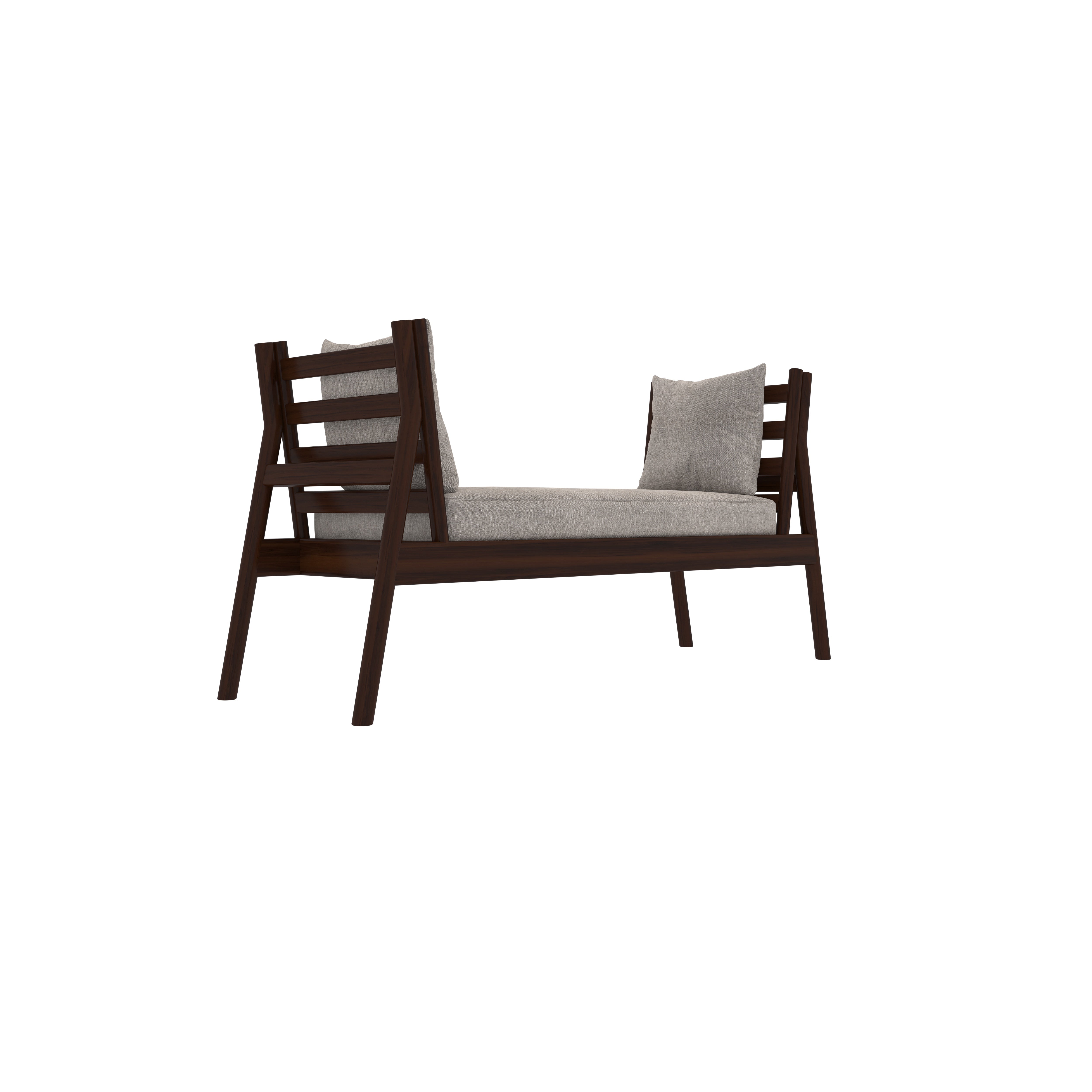 Modern Wooden Bench with Cushioned Seating and Backrest Bench