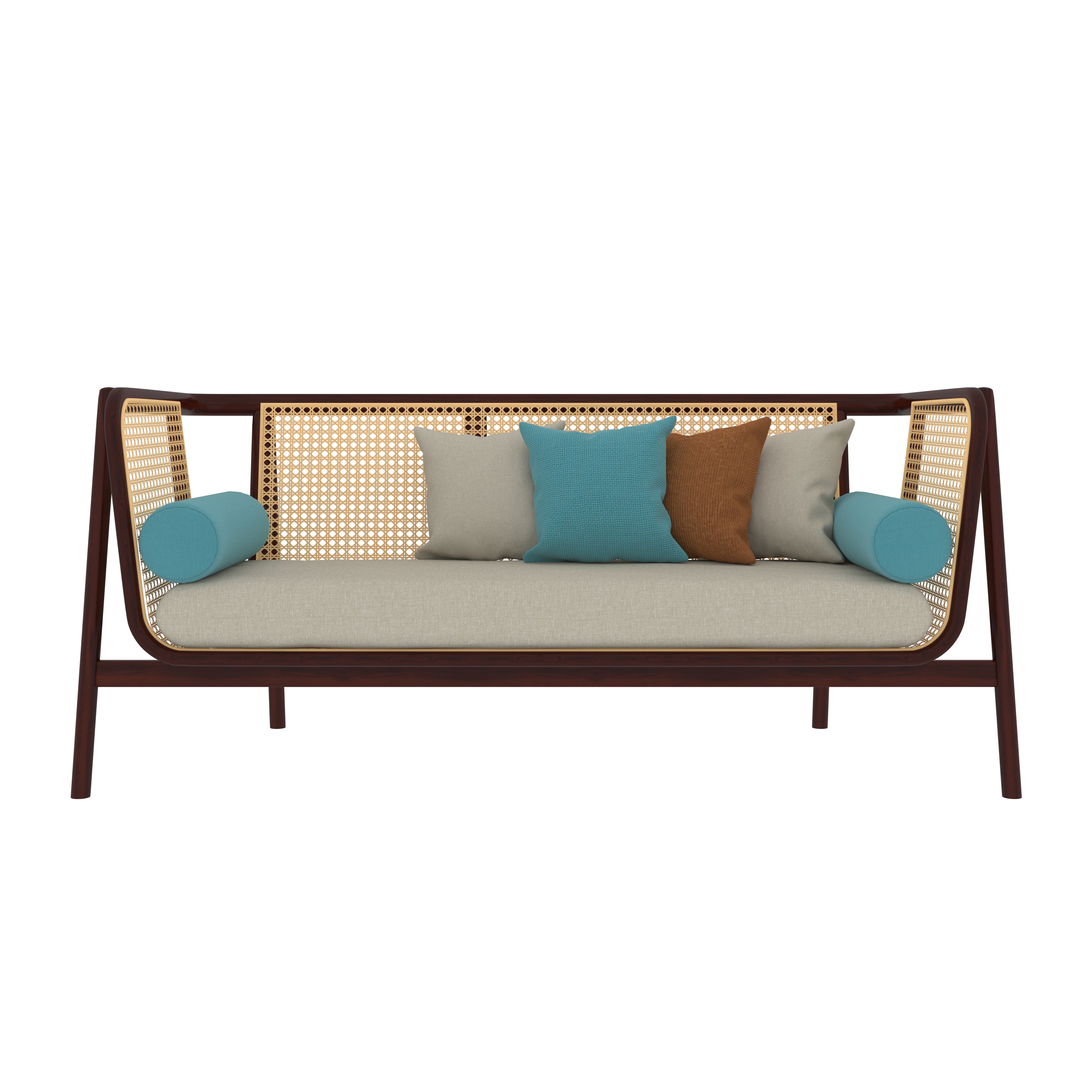 Floral Versatile Finished Handmade Vintage Wooden Sofa Sofa