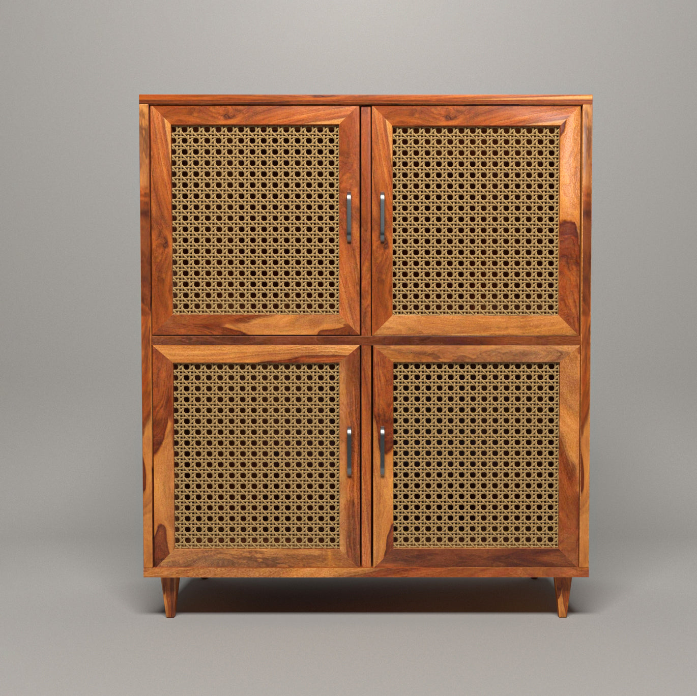 Vintage Style Handmade Wooden Storage Cabinet with Cane (inside single shelf) Cupboard