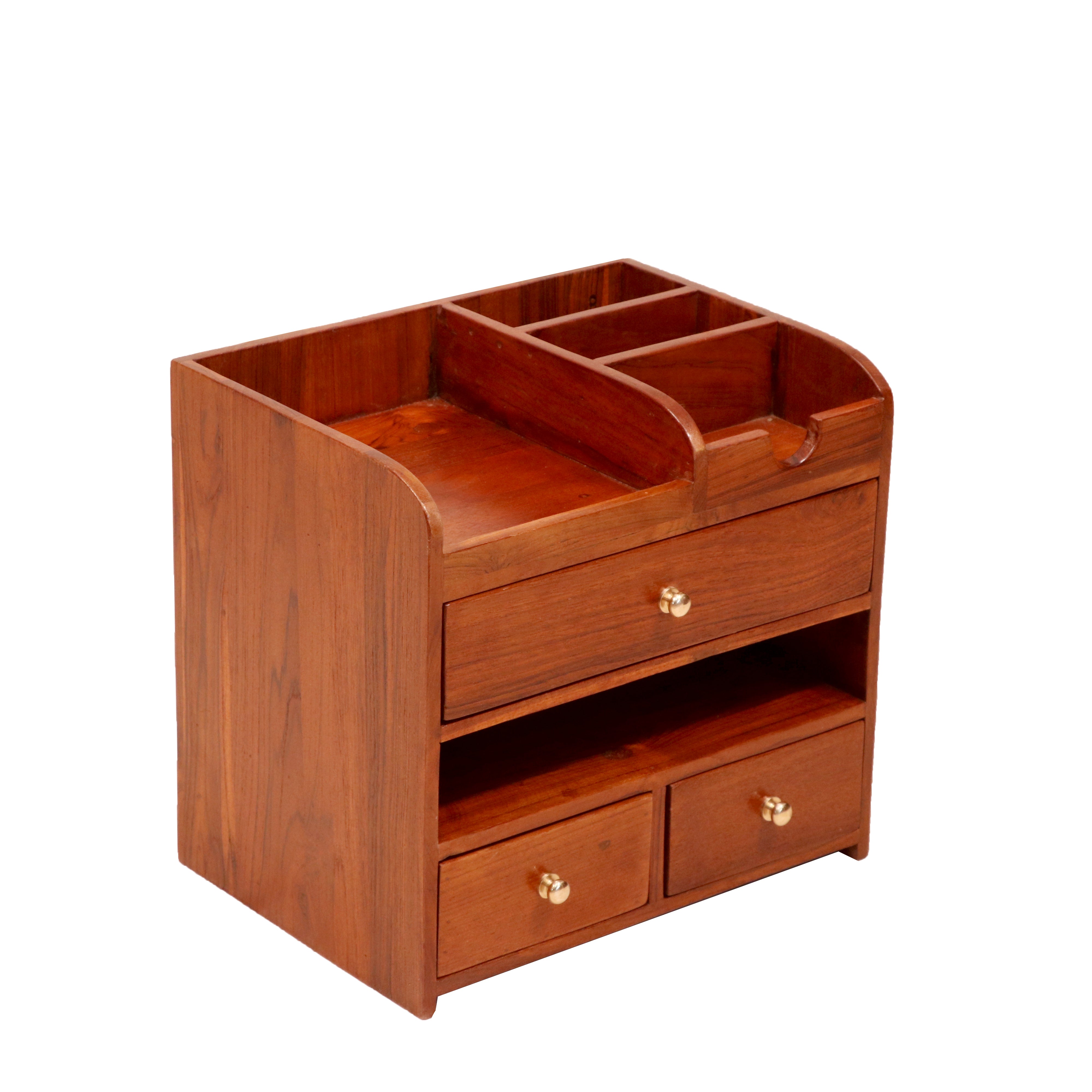 Eternally Multi-Storage Natural Handmade Wooden Desk Organizer for Office Desk Organizer
