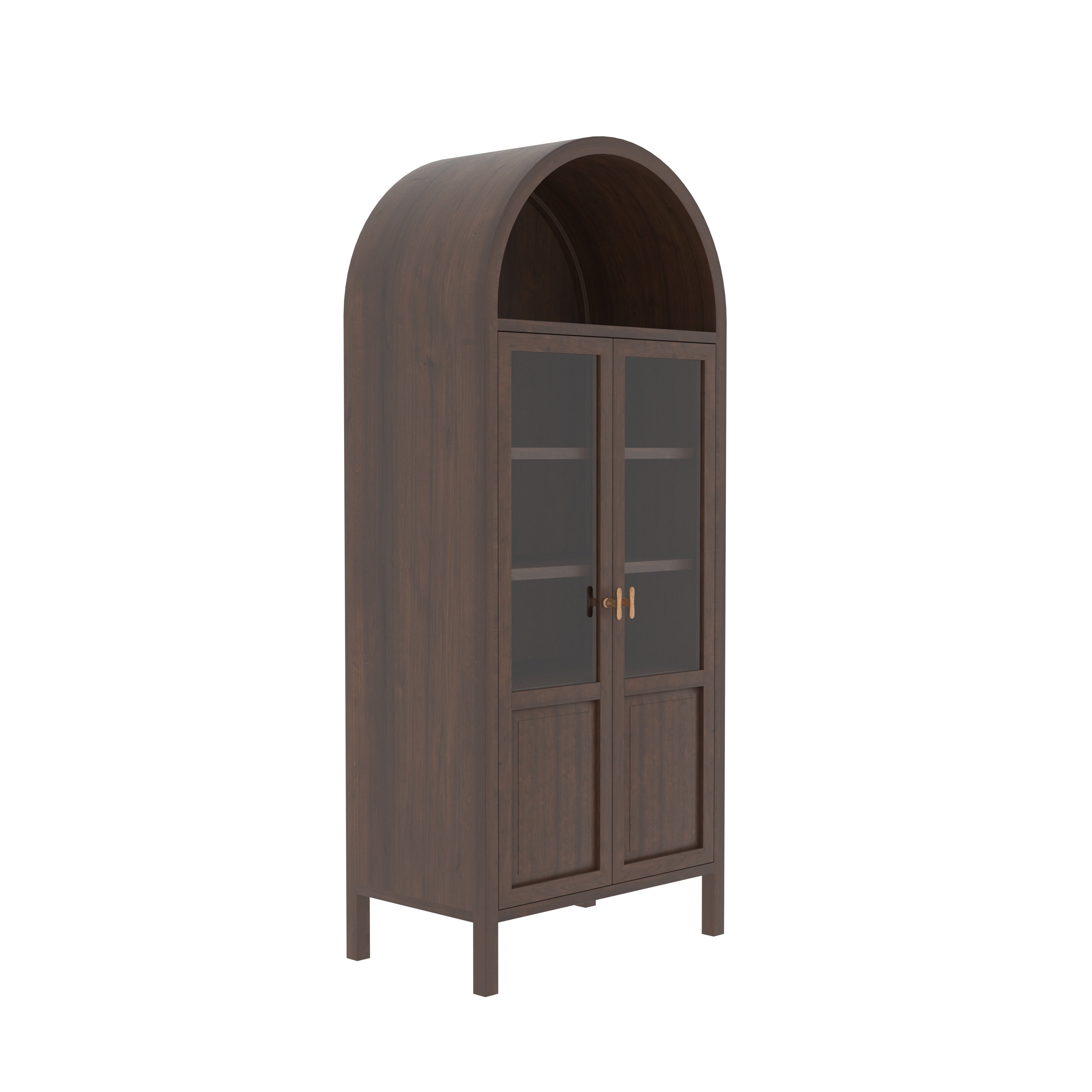 Ardovelle Grand European Luxury Wardrobe with Architectural Arch Top and Glass Display Cabinet Wardrobe