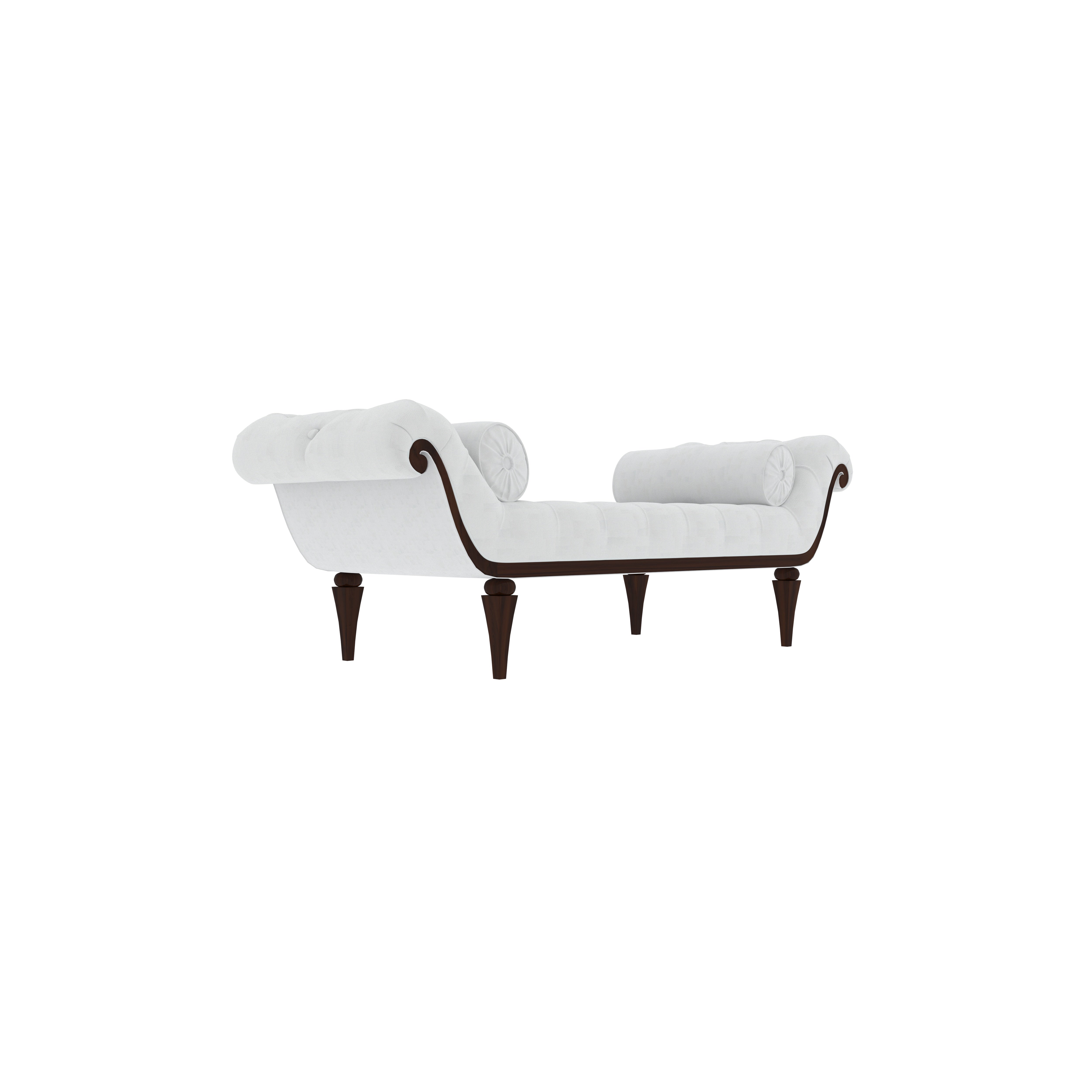 Classic Tufted Daybed Bench with Scroll Arms | Solid Wood Frame & Upholstery Sofa