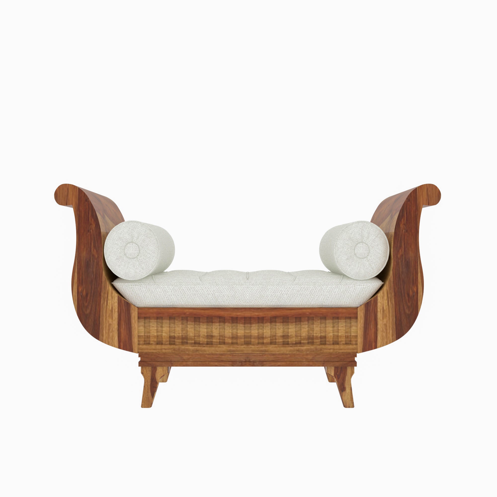 Realm Traditional Light Finished Single Seater Wooden Handmade Sofa Sofa