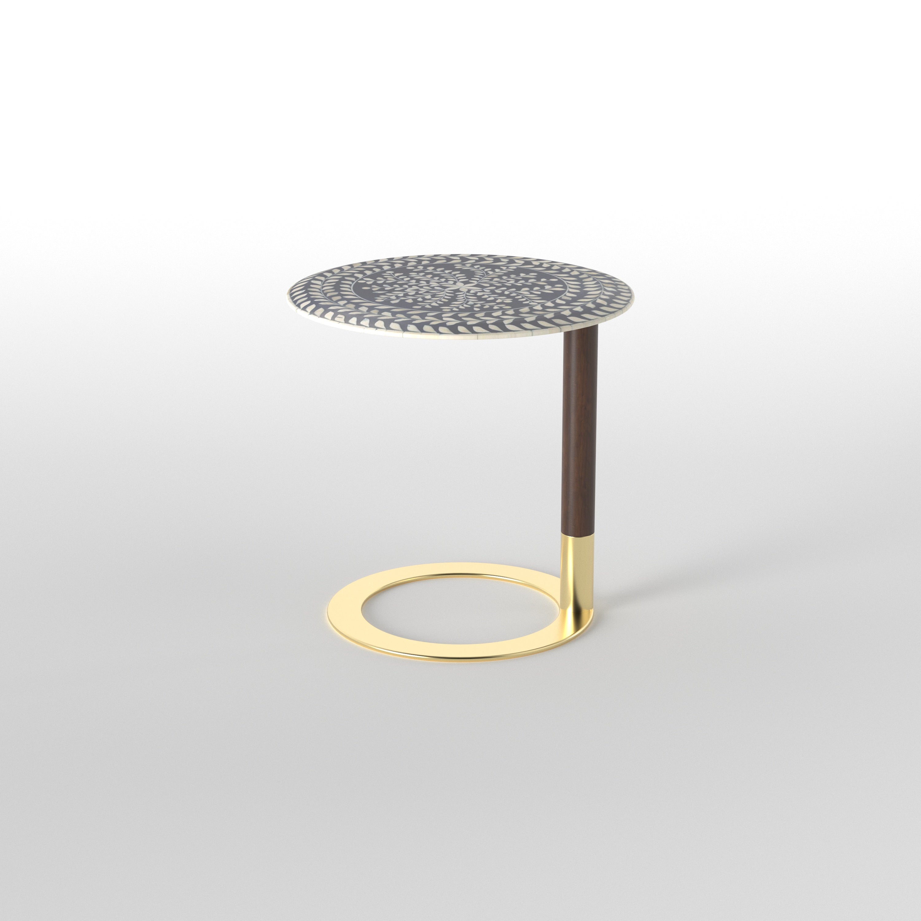 Hand-Painted Side Table - Contemporary C-Base Design C Table