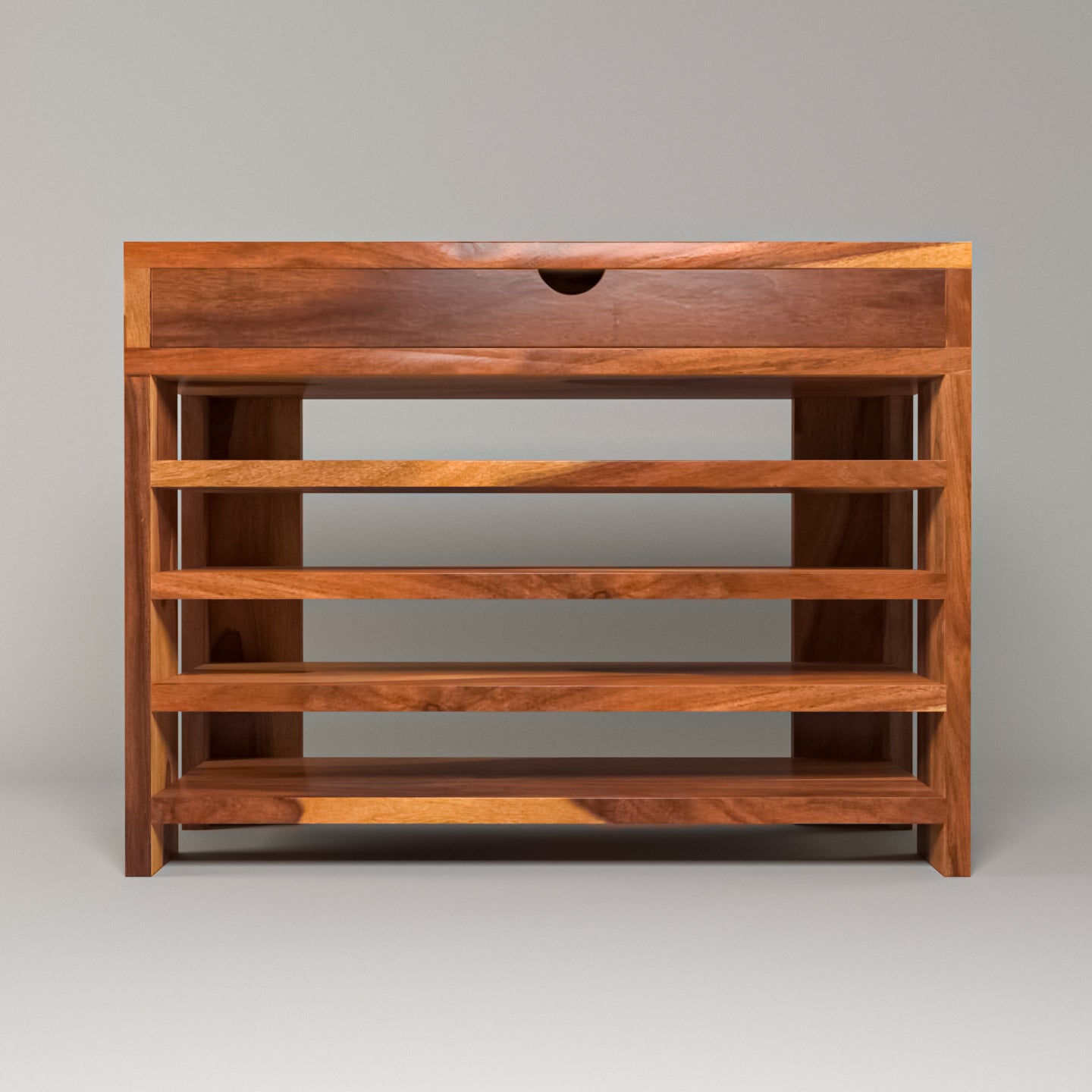 Sheesham wood 4 row with single long drawer shoe rack Shoe rack