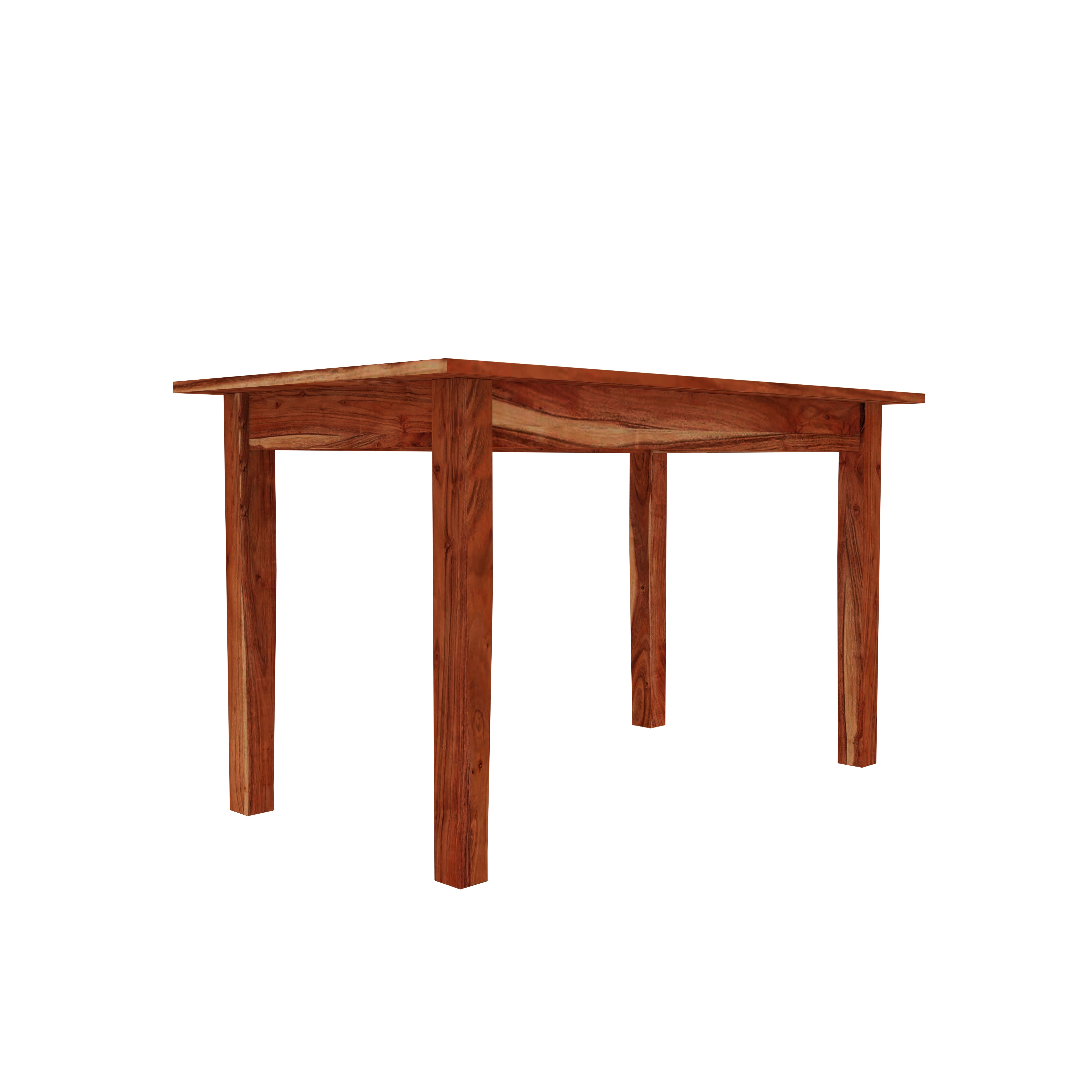 4-Seater Solid Wood Dining Table Set – Elegant Comfort with Vertical Backrest Chairs Dining Set