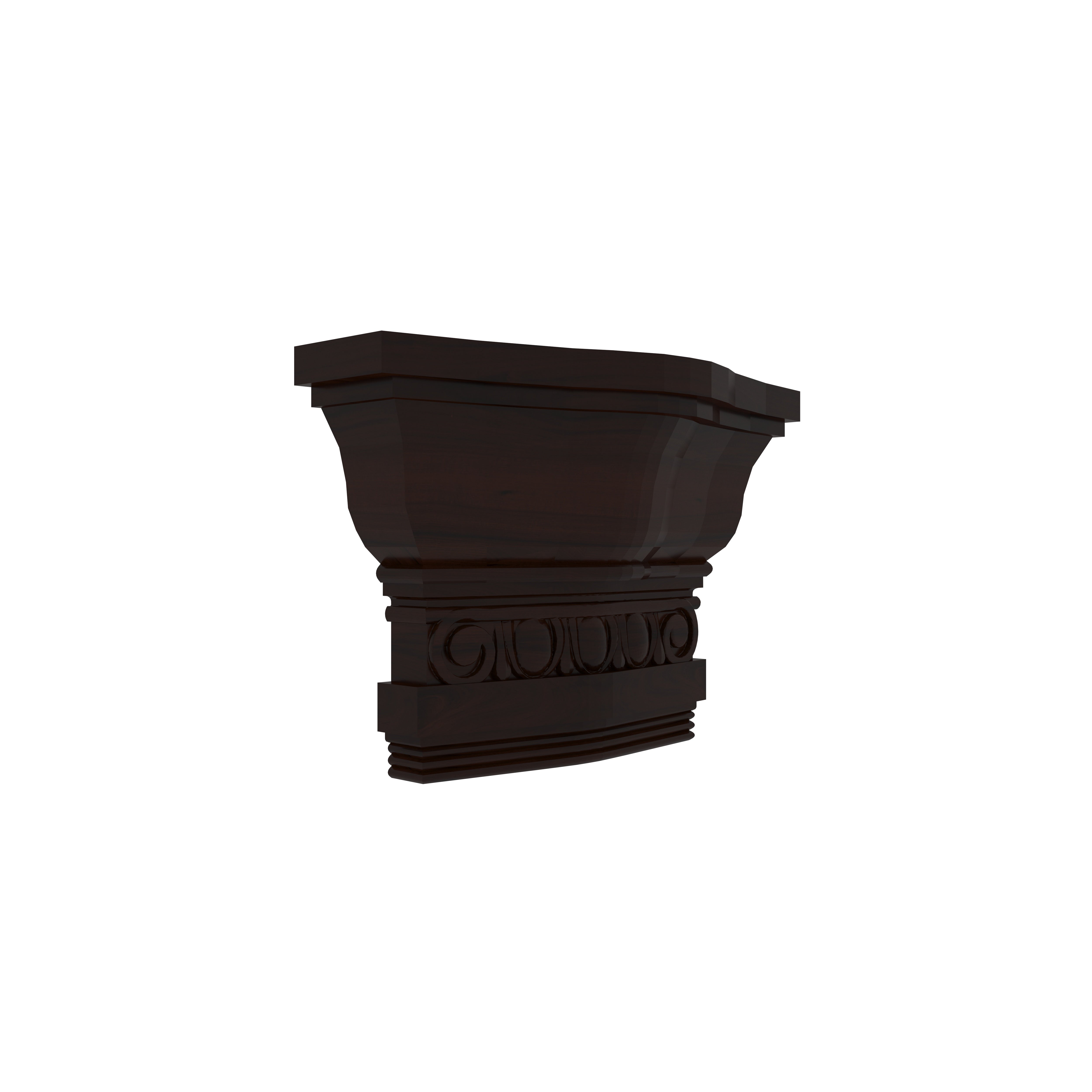 Victorian Style Wall Shelf with Scroll Detailing – Dark Mahogany Finish Wall Rack