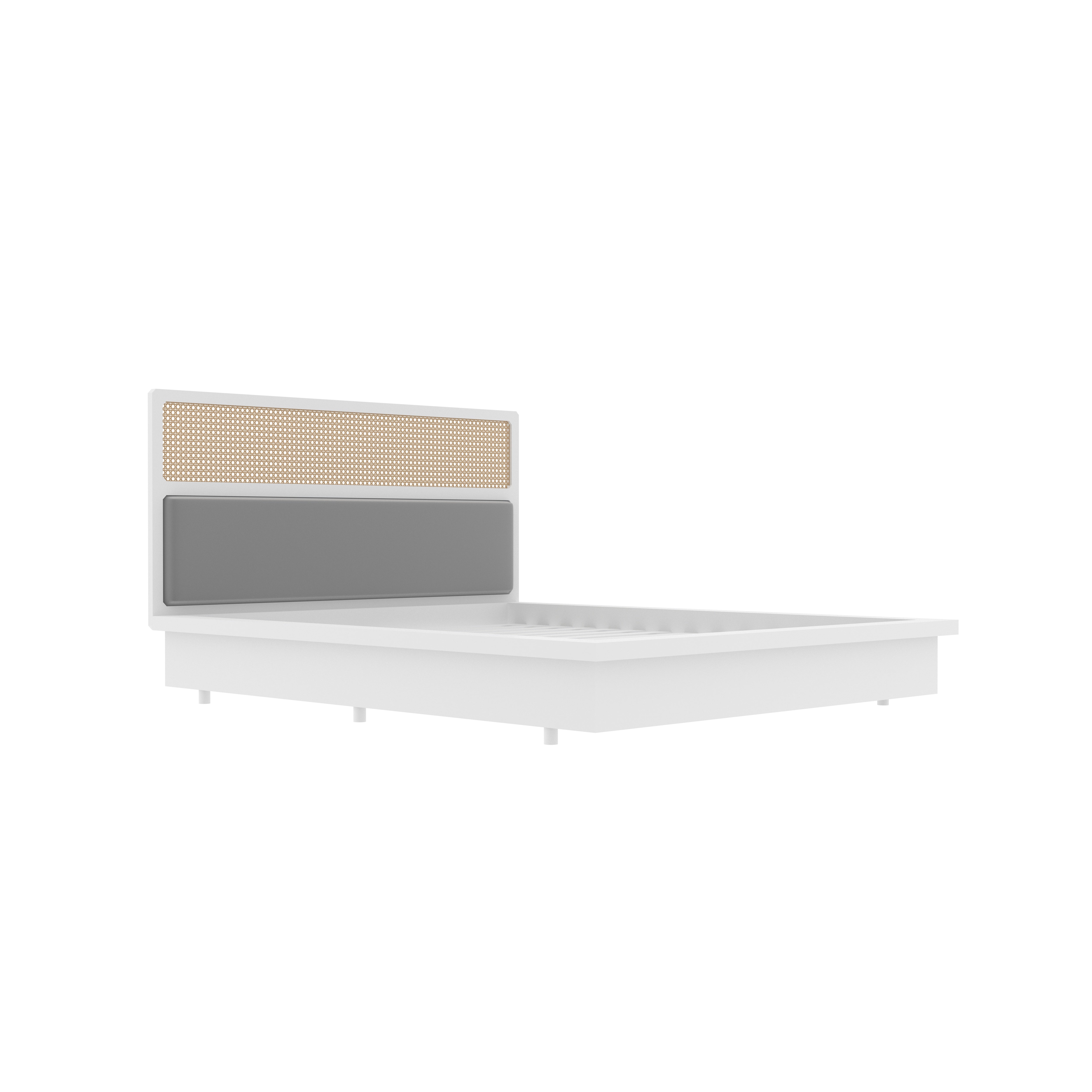 Paris Platform Bed with Cane Headboard Bed