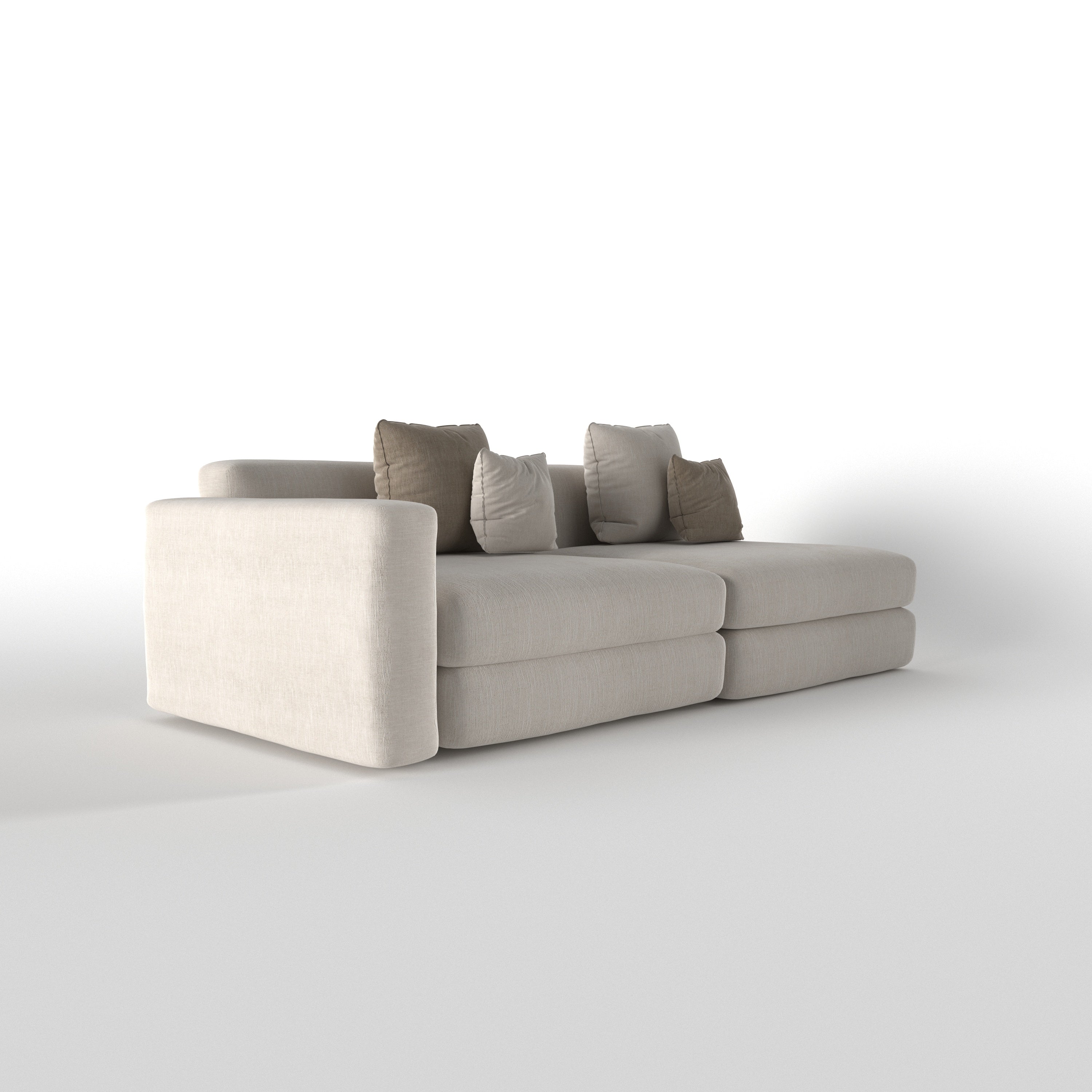 Modular Lounge Sofa with Convertible Chaise Configuration Sofa cum bed