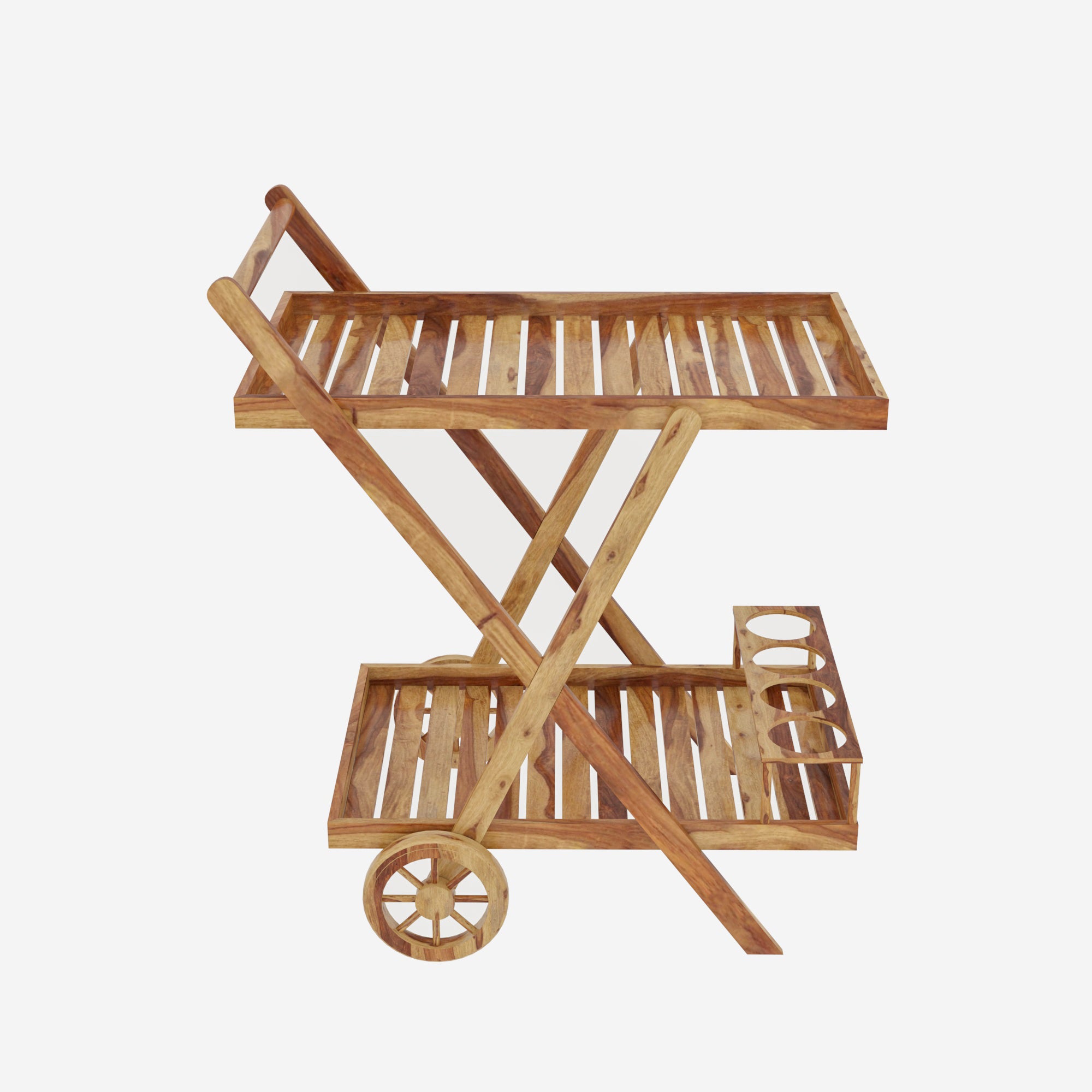 Classic Stripped Style Wooden Handmade Bar Trolley Bar Trolley